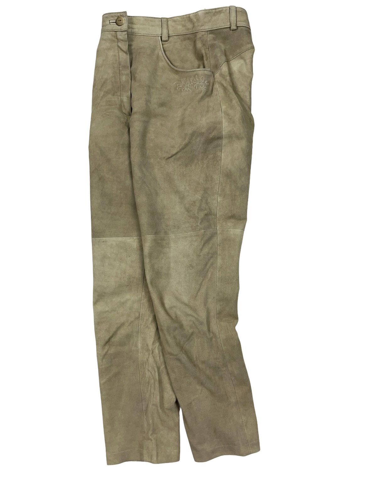 Genuine Leather × Vintage Vintage Alphorn Goat Suede Leather Pants German Size 26" / US 2 / IT 38 - 3 Thumbnail