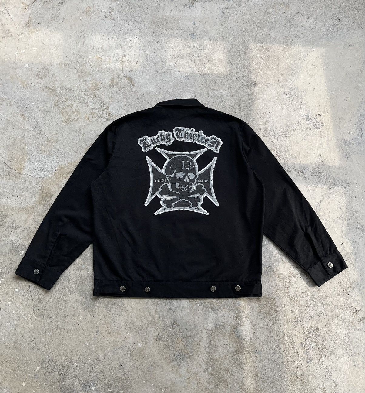 West Coast Choppers BOXY LUCKY 13 SKULL WORK JACKET EISENHOWER DETROIT STYLE Size US L / EU 52-54 / 3 - 1 Thumbnail