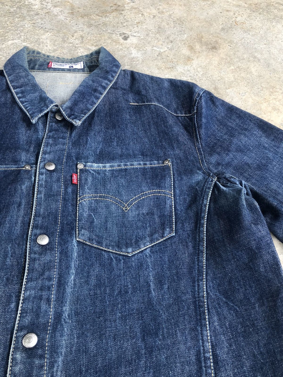 Levi's Y2k Levis Engineered Type 1 Denim Jacket Distressed Denim Size US XL / EU 56 / 4 - 8 Thumbnail