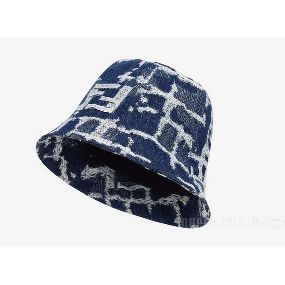 Fendi FENDI stitch F logo blue cotton linen denim bucket hat Size ONE SIZE - 1 Thumbnail