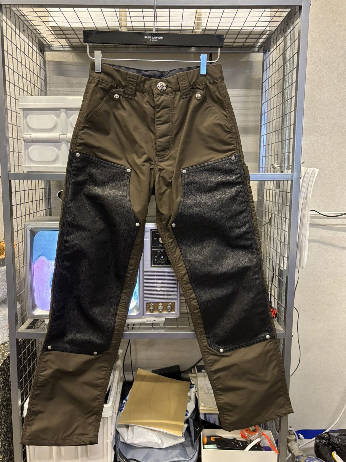 Chrome Hearts chrome hearts Pink patch brown nylon carpenter pants Size US 27 - 1 Thumbnail