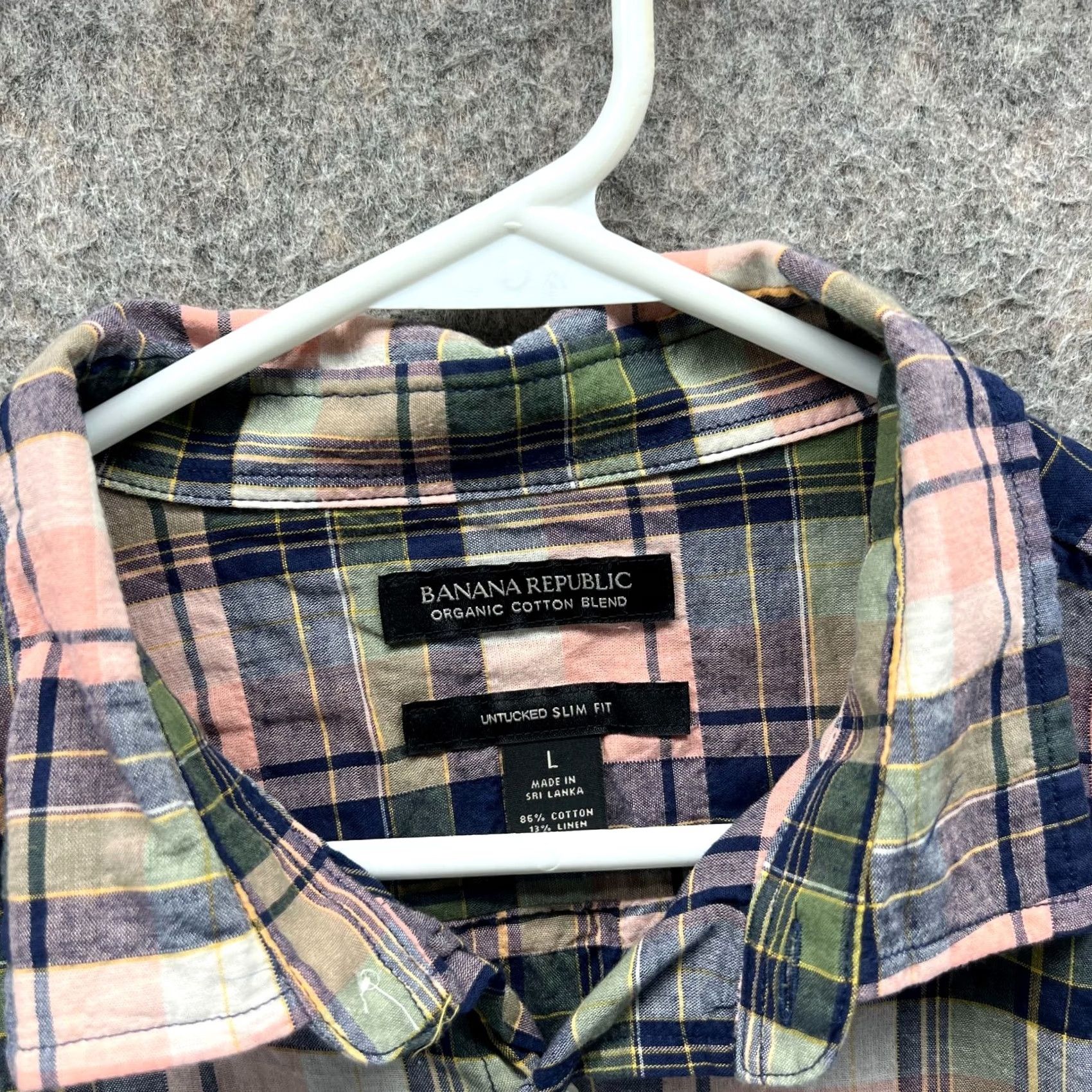 Banana Republic Banana Republic Shirt Men Large Blue Pink Plaid Button Down Slim Cotton Shirt Womens? No Size US L / EU 52-54 / 3 - 3 Thumbnail