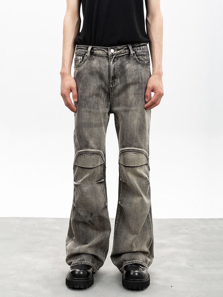 Japanese Brand × Vintage Pleated Denim Low Waist Vintage Style Flared Coal Party Size US 31 - 1 Thumbnail