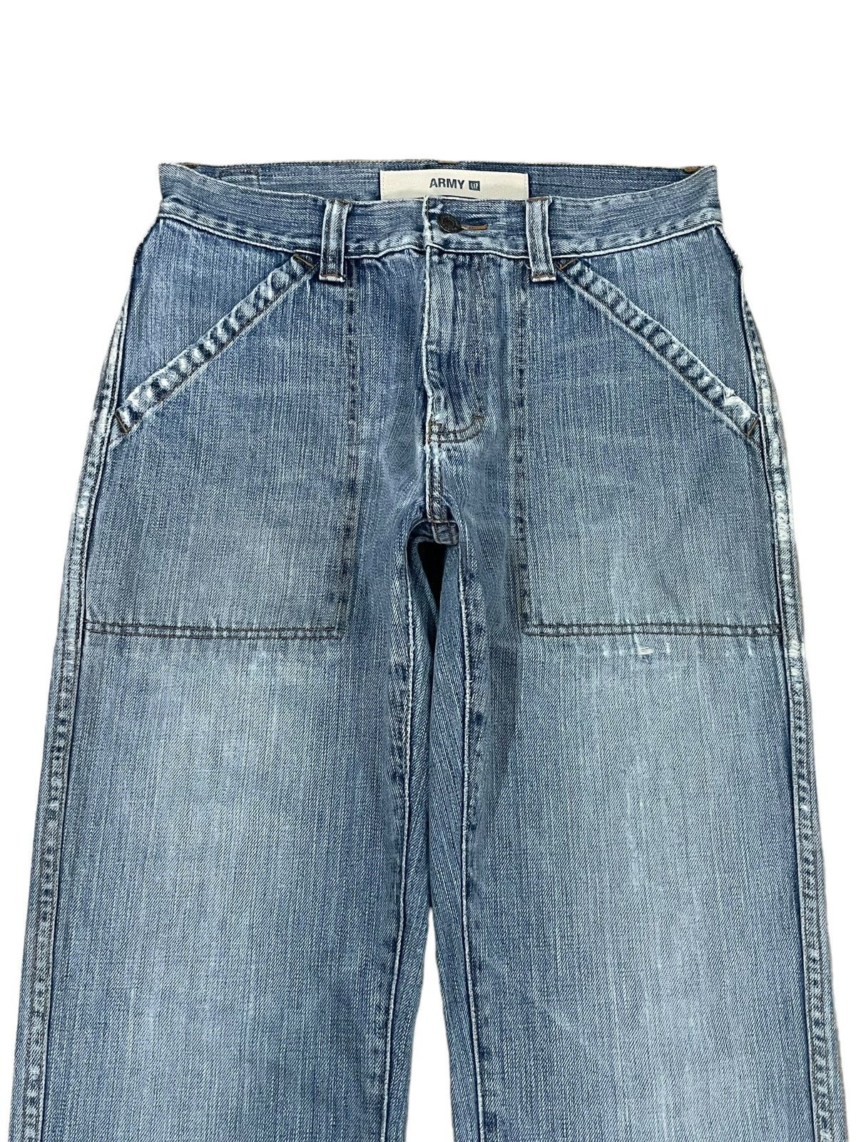 Gap Vintage Y2K Gap Army Blue Wash Crazy Pocket Straight Jeans Size US 29 - 3 Thumbnail