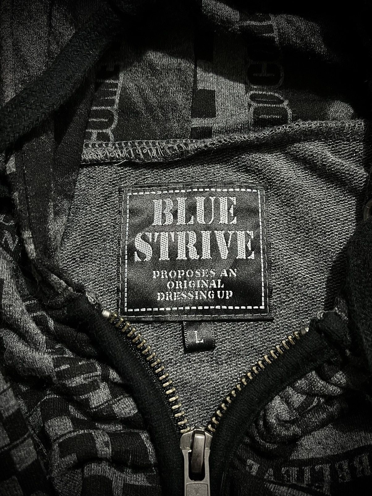 Japanese Brand Japanese Blue Strive Full Print Zip Hoodie y2k Size M / US 6-8 / IT 42-44 - 9 Thumbnail