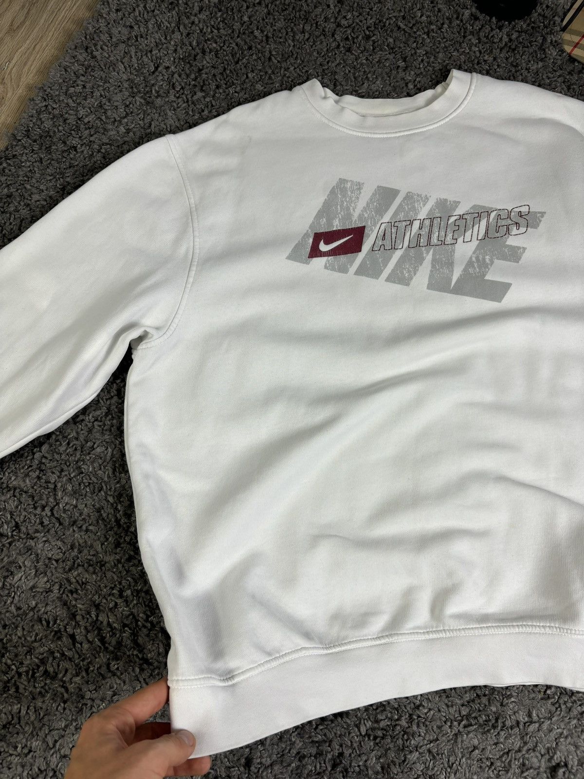 Nike × Vintage Vintage Nike Embroidered Spellout Crewneck Sweatshirt Size US XL / EU 56 / 4 - 3 Thumbnail