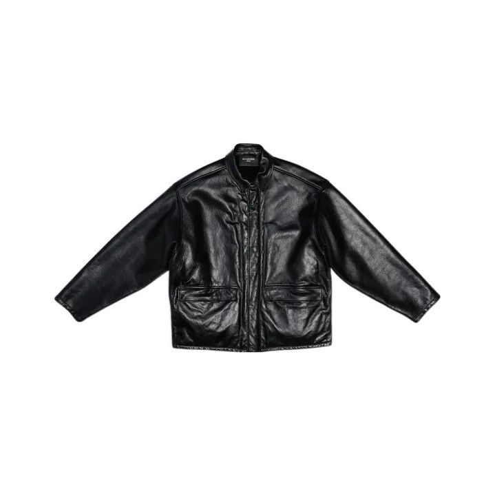 Balenciaga Black Long Sleeve Leather Jacket