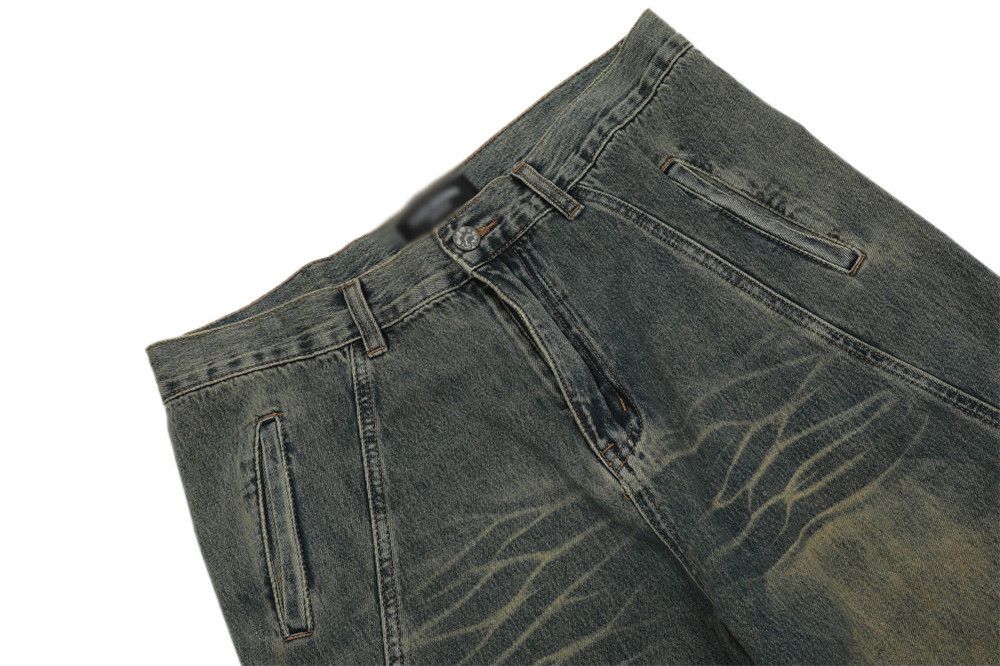 Vintage Men's punk patchwork washed straight distressed washed jeans Size US 32 / EU 48 - 3 Thumbnail