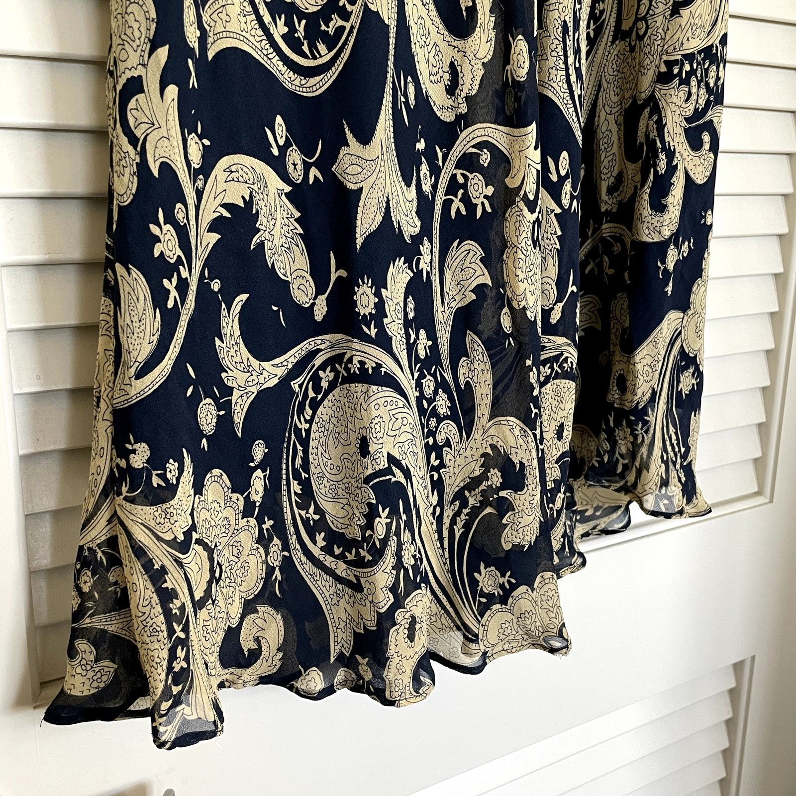 Other Vintage RJ Collection 100% Silk Paisley Lined Maxi Skirt Size 28" / US 6 / IT 42 - 7 Thumbnail