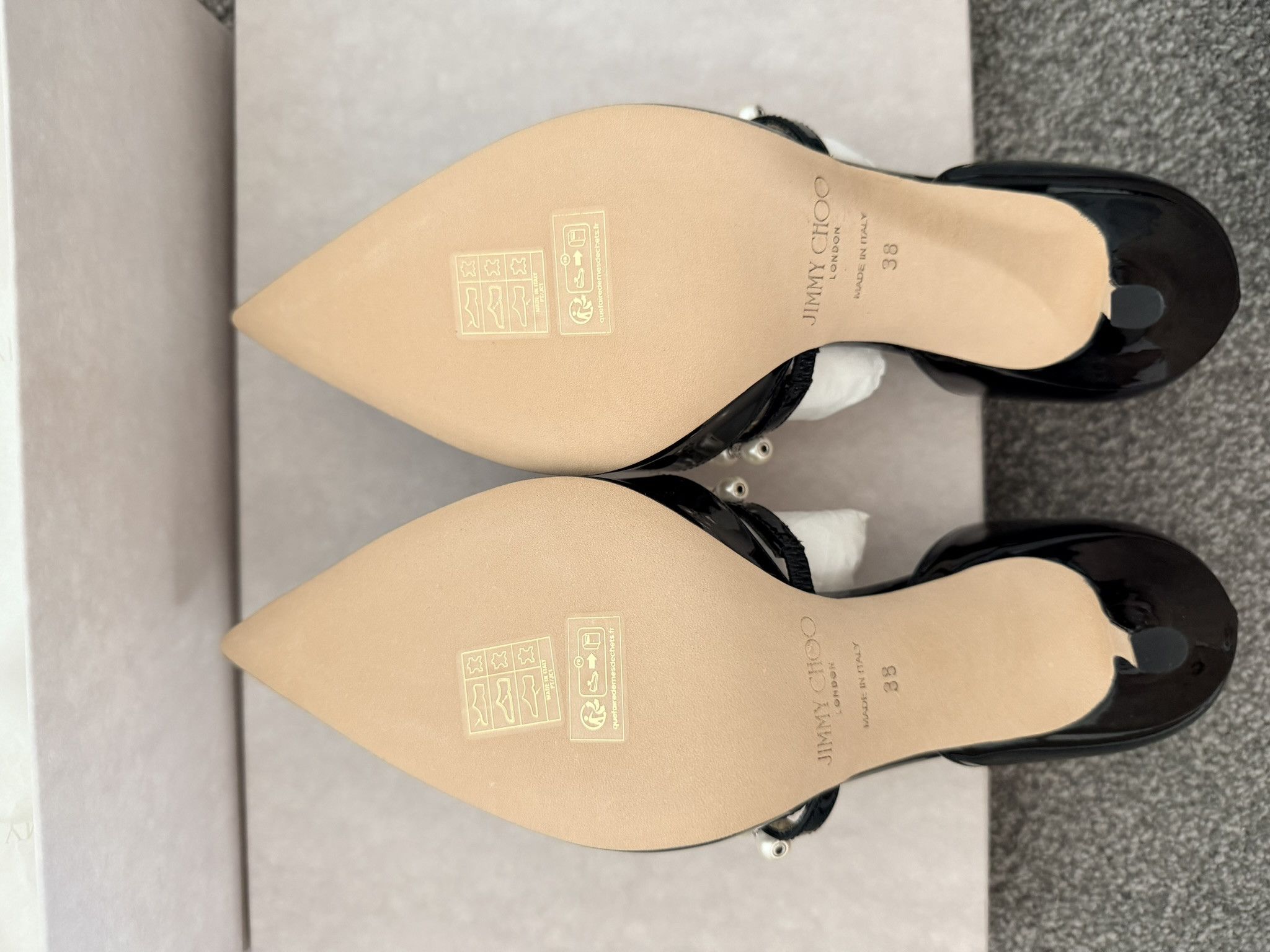 Jimmy Choo Jimmy Choo Aurelie 85 l 38 Black/ White Size US 8 / IT 38 - 5 Thumbnail
