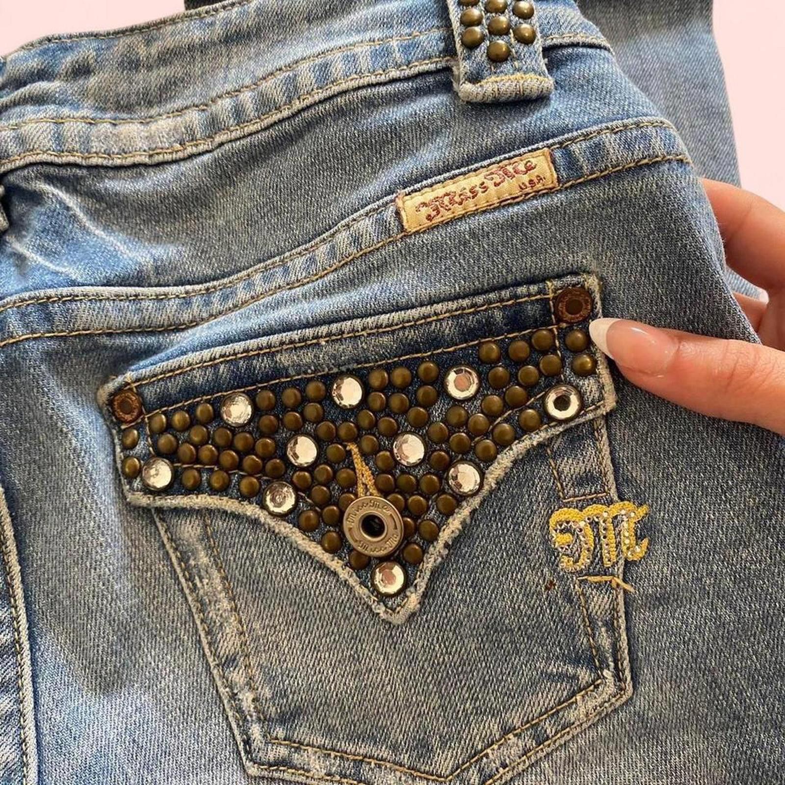 Designer Vintage styled Low-rise flare jeans Size 26" / US 2 / IT 38 - 5 Thumbnail