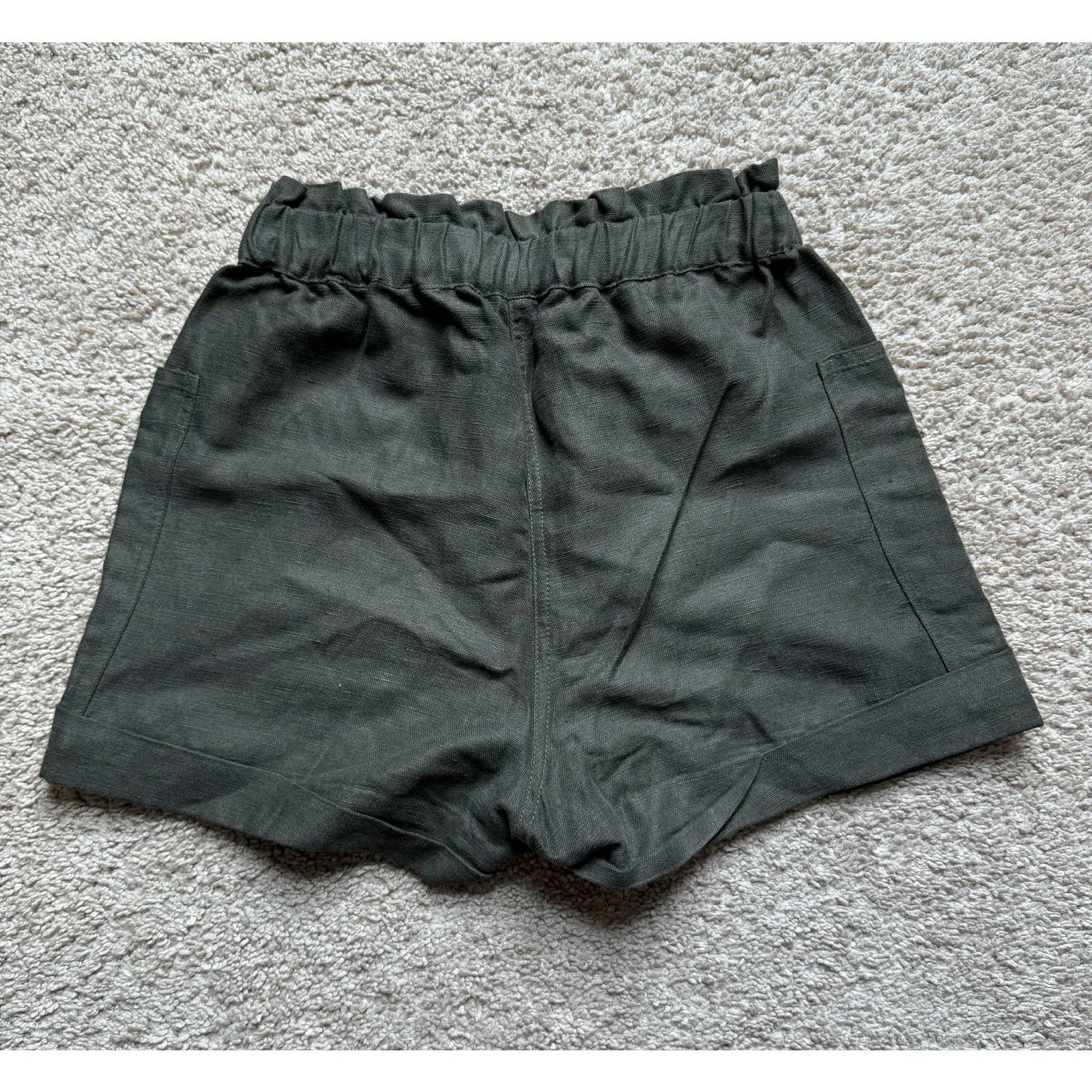 J.Crew Wilfred Free Harulia High Waisted Paperbag Shorts Green XXS Size 23" - 5 Thumbnail