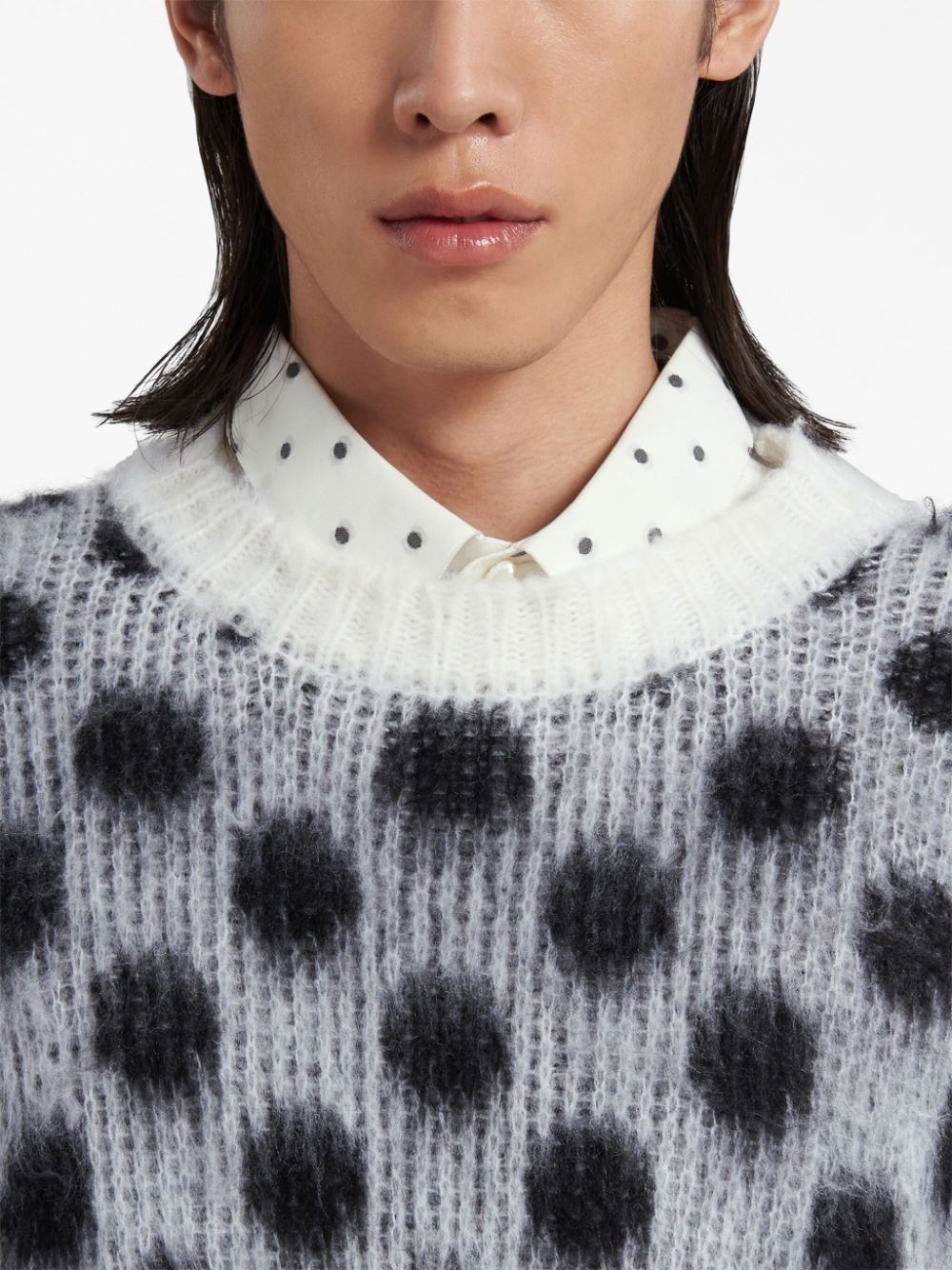 Marni o1w1db10125 Polka Dot Crewneck Jumper in Black/Grey Size US XL / EU 56 / 4 - 4 Thumbnail