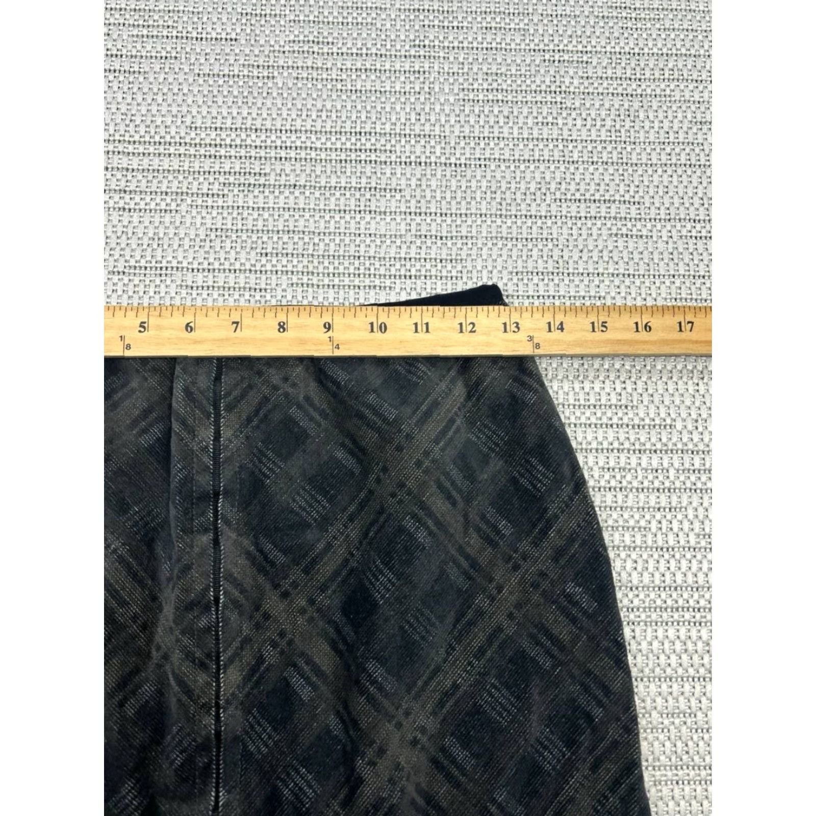 Free People Free People Pencil Skirt Women 8 Black Diagonal Plaid Cotton Back Zip Ruffle Hem Size 30" / US 8 / IT 44 - 5 Thumbnail