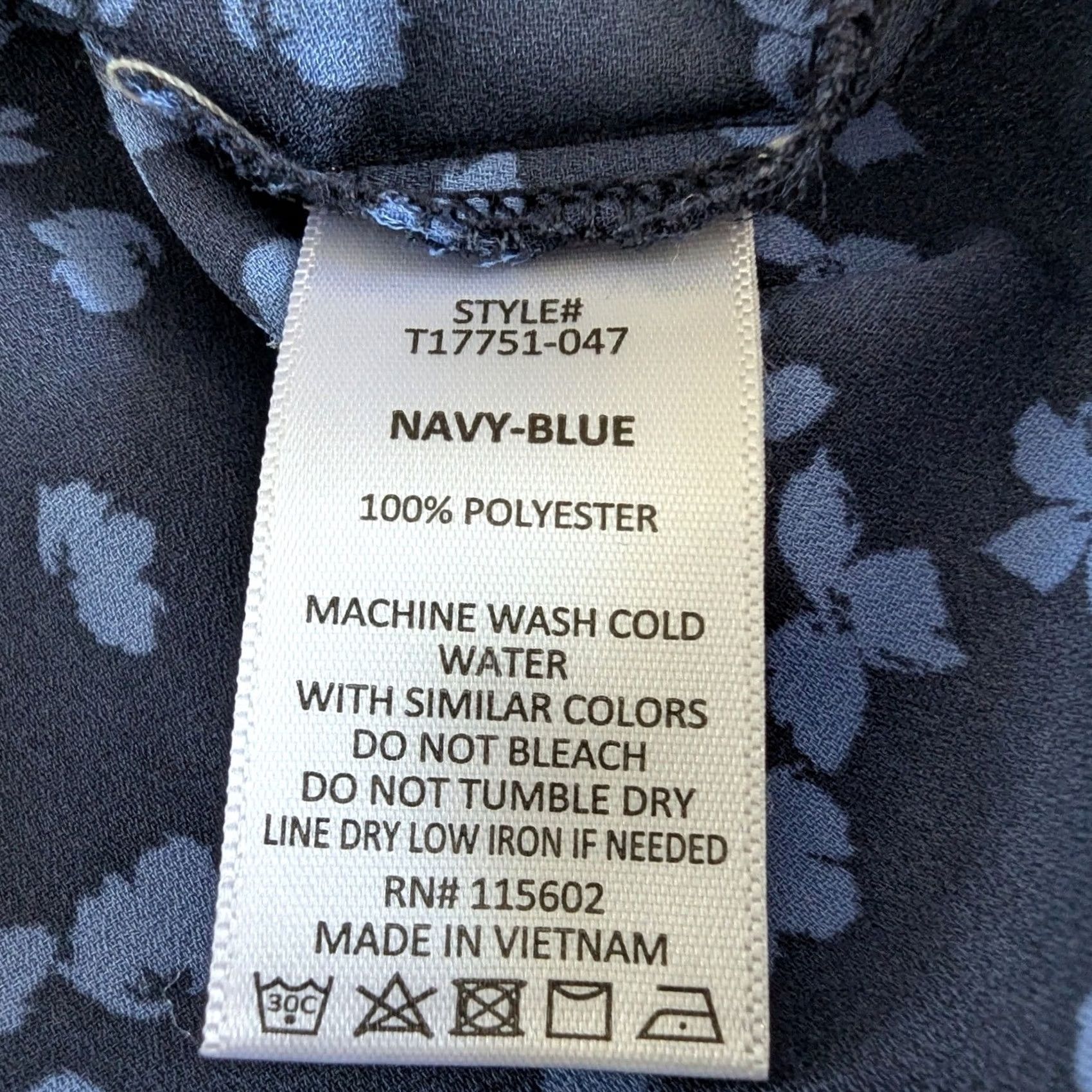 Vintage Lush Blouse Navy Blue Floral Print Tie Back Puff Sleeve Short Sleeve Womens M Size M / US 6-8 / IT 42-44 - 3 Thumbnail