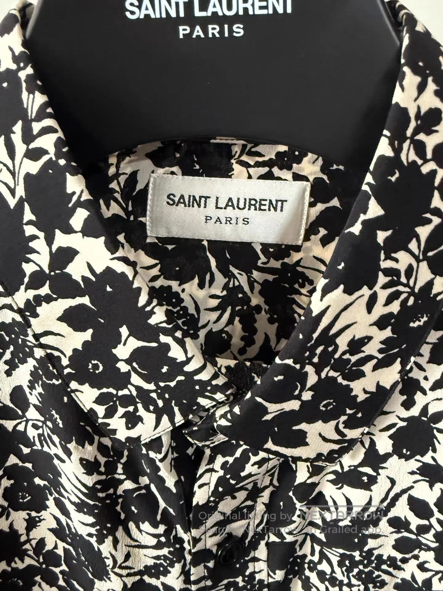 Saint Laurent Paris Floral Print Short Sleeve Button-Up Shirt. Size US S / EU 44-46 / 1 - 3 Thumbnail