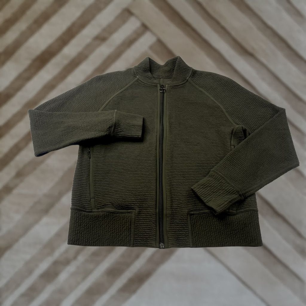 Lululemon Lululemon Jacket Womens 8 Full Zip Dark Olive Green Track Jacket Athletic Running Walking Ribbed Regular Size 8 Womens Size M / US 6-8 / IT 42-44 - 1 Thumbnail