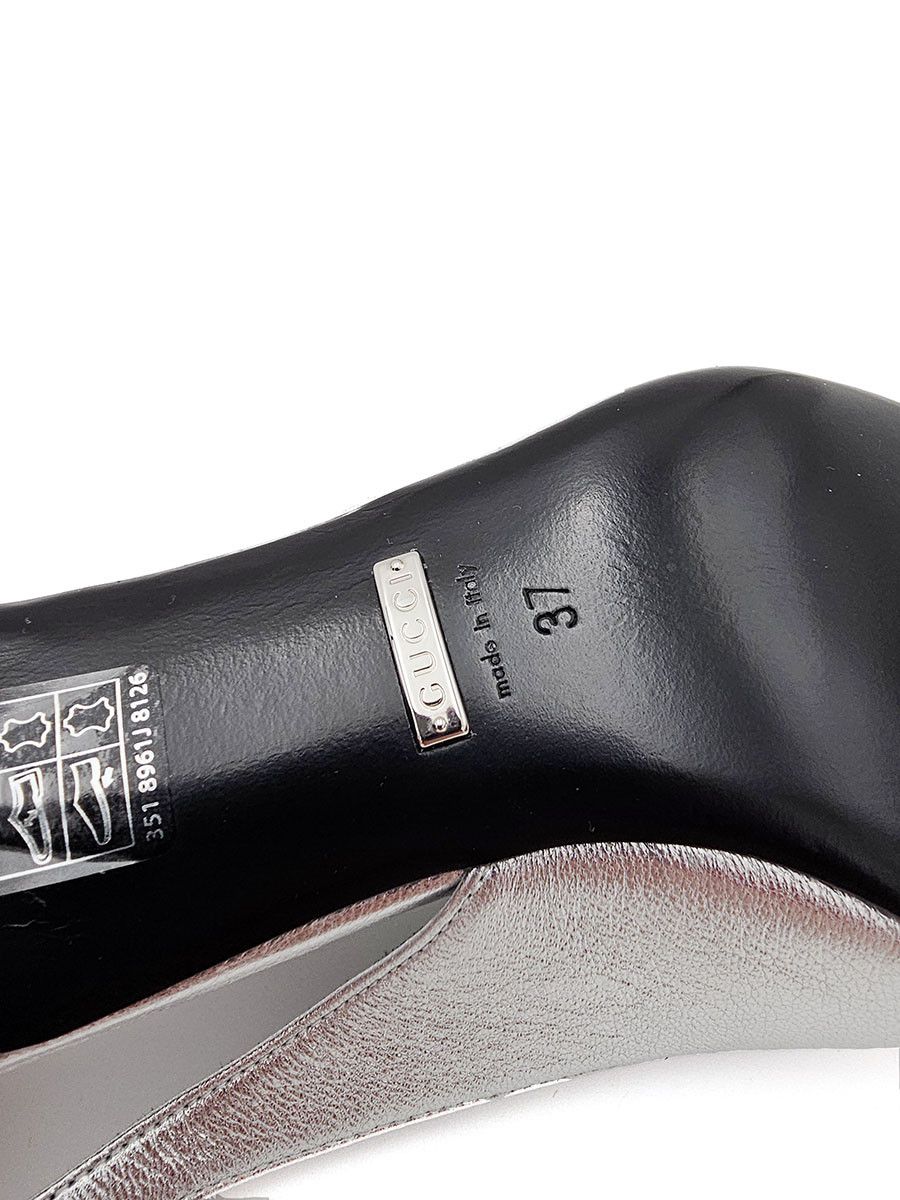 Gucci Gucci Silver Leather Slingback Pumps Women’s Size 37 Size US 7 / IT 37 - 11 Thumbnail