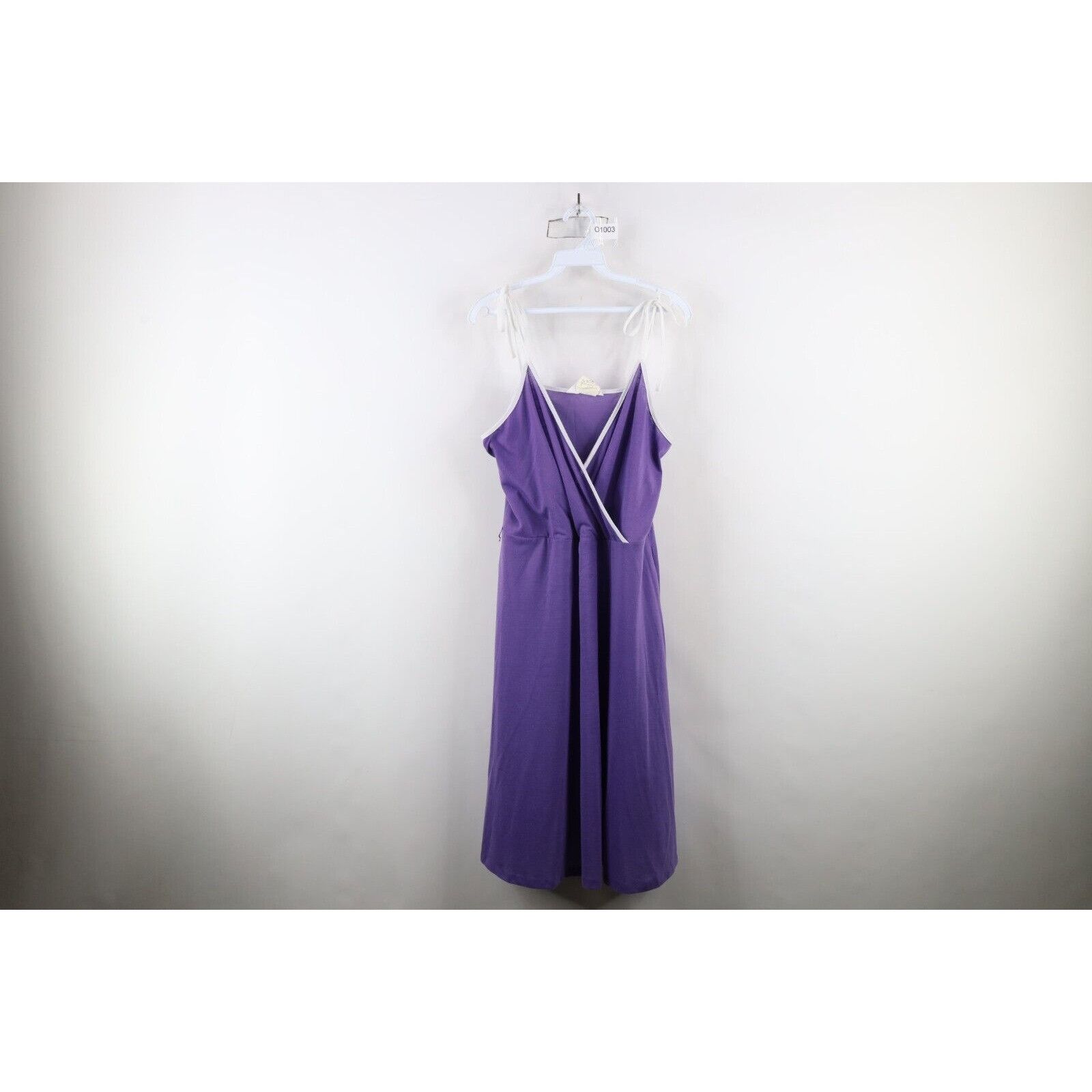 Vintage Vintage 70s Sheer Lightweight Knit Spaghetti Strap Dress Size XXL / US 16-18 / IT 52-54 - 1 Thumbnail