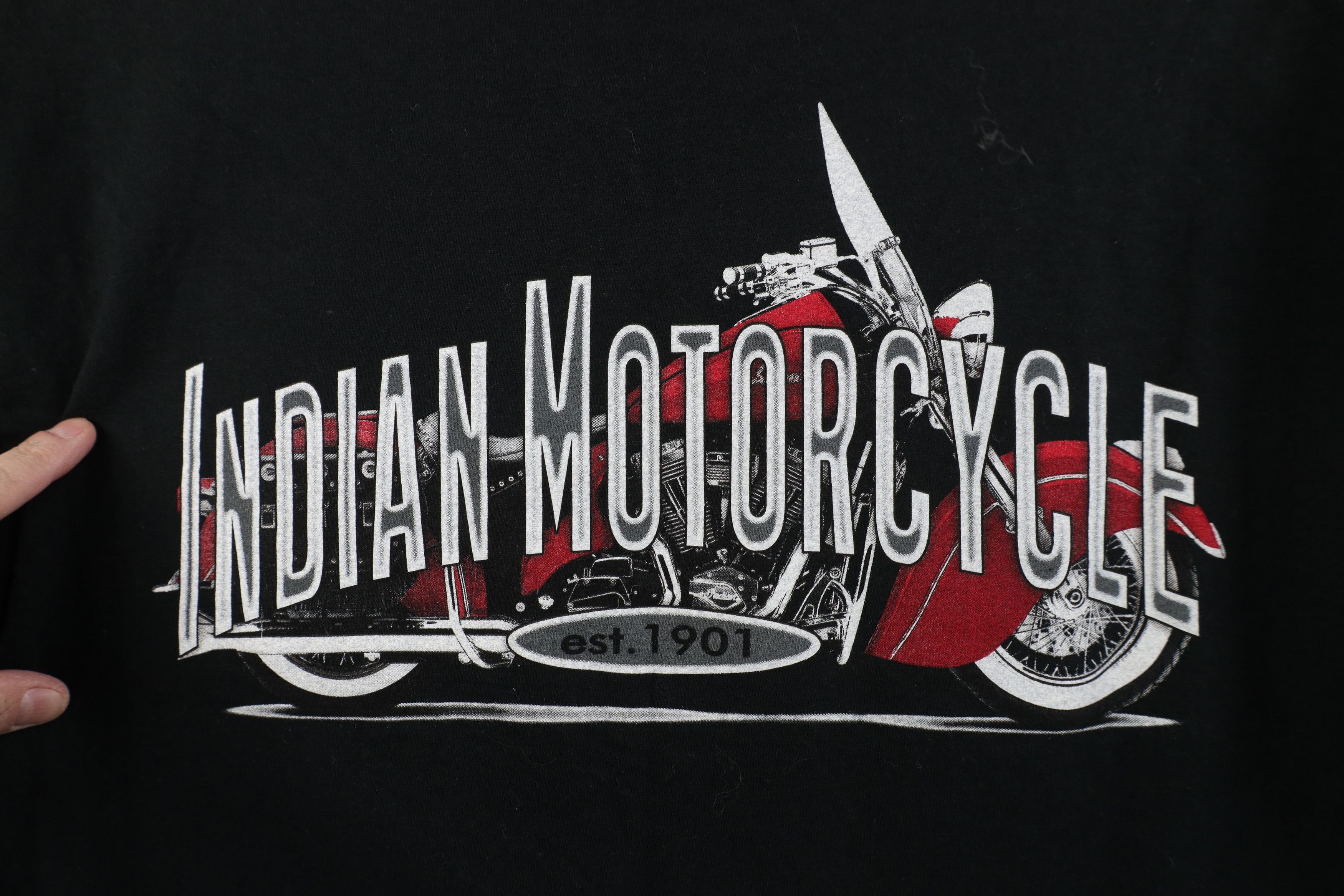 Vintage Vintage 90s Y2K Indian Motorcycle Spell Out T-Shirt Black Size US M / EU 48-50 / 2 - 11 Thumbnail