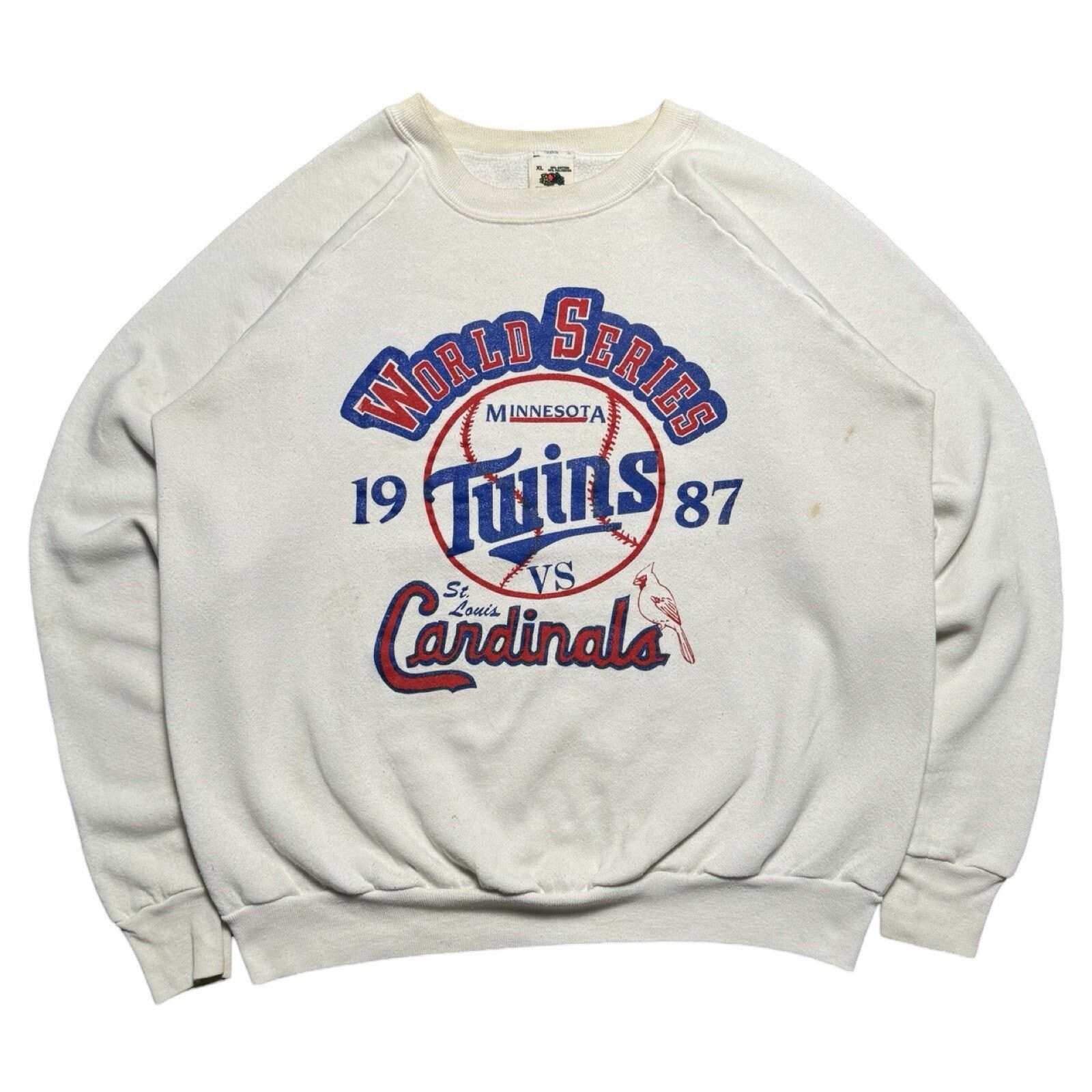 Vintage 80s MLB Minnesota Twins Cardinals World Series Sweatshirt XL Size US XL / EU 56 / 4 - 1 Thumbnail