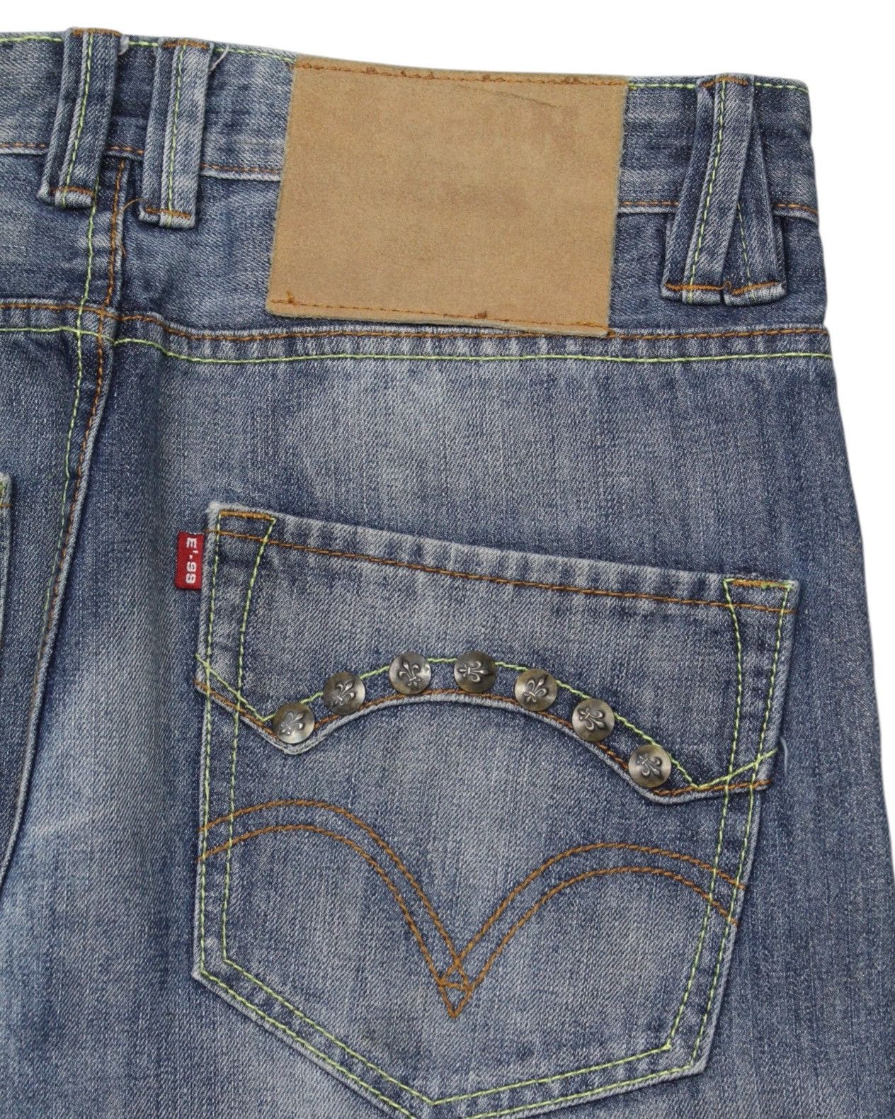 Hysteric Glamour 2000S EDWIN E-99 “ED.2006” FLEUR-DE-LIS STUDDED DENIM Size US 26 / EU 42 - 4 Thumbnail