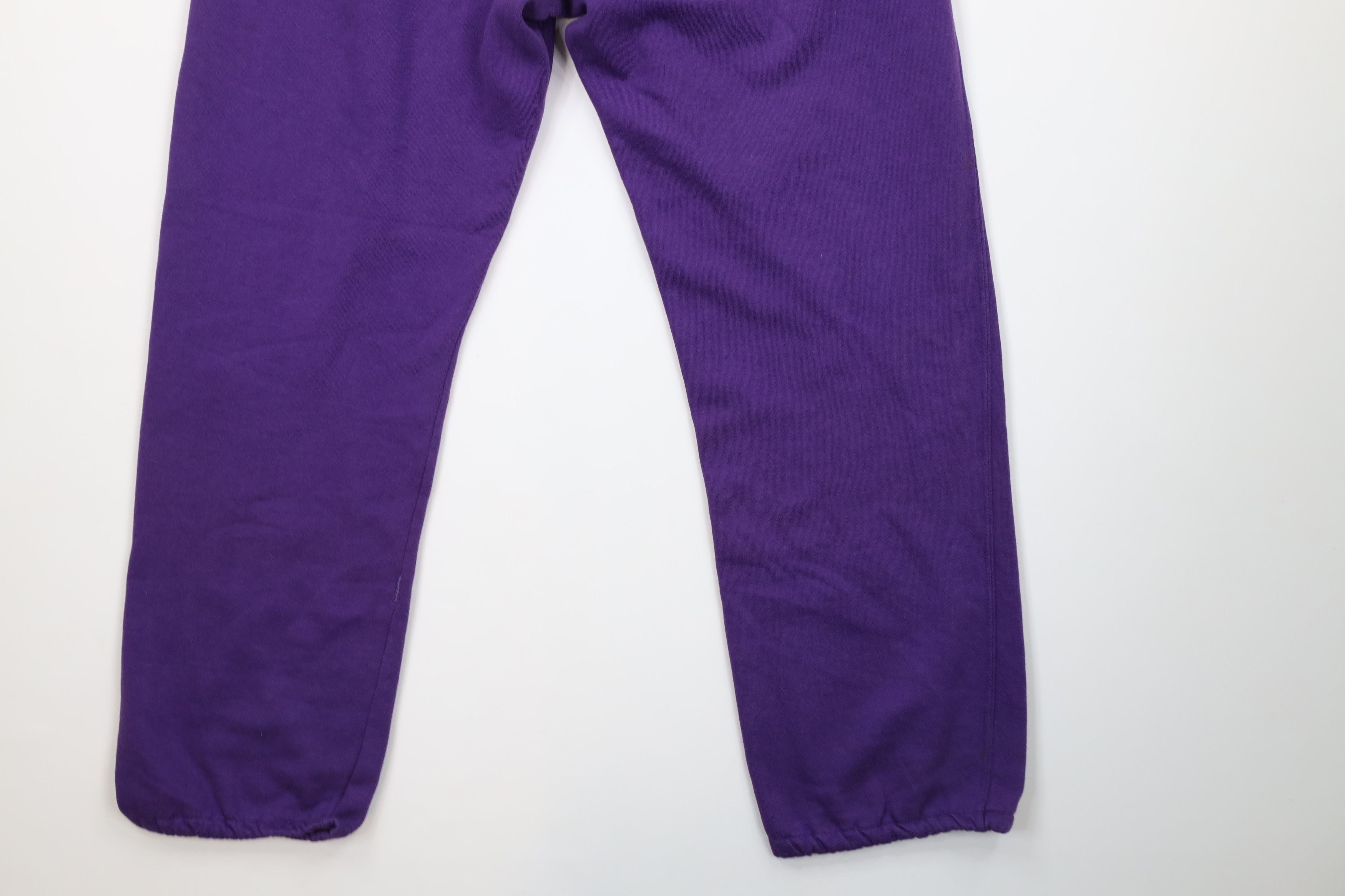 Vintage Vintage 90s Streetwear Distressed Blank Sweatpants Purple Size US 36 / EU 52 - 12 Thumbnail