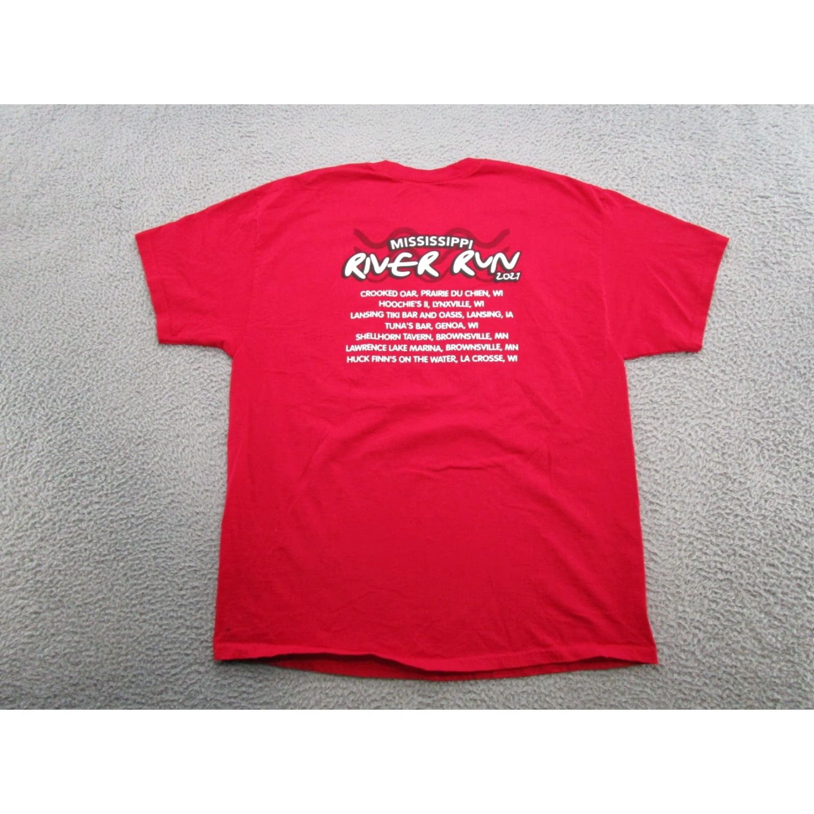 Hanes Welcome Back Bar Pub Crawl Mississippi River Run Double Sided Shirt Beer SZ XL Size US XL / EU 56 / 4 - 4 Thumbnail