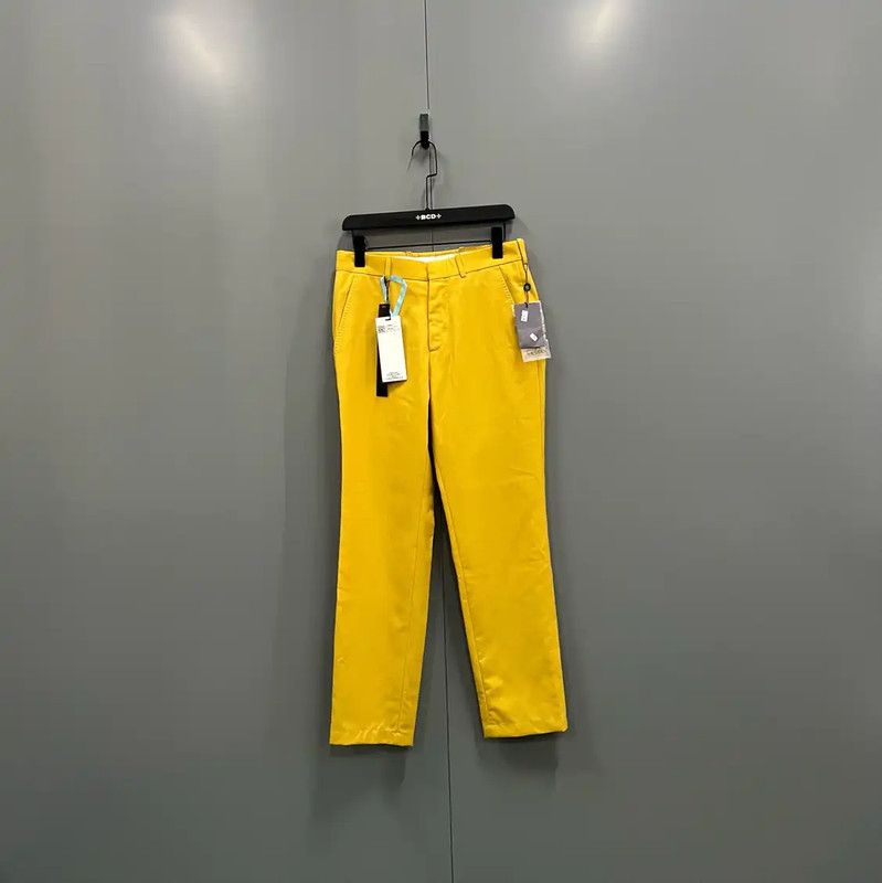 Alexander McQueen Alexander McQueen Yellow Cotton Men's Casual Pants 0089 Size US 32 / EU 48 - 1 Thumbnail