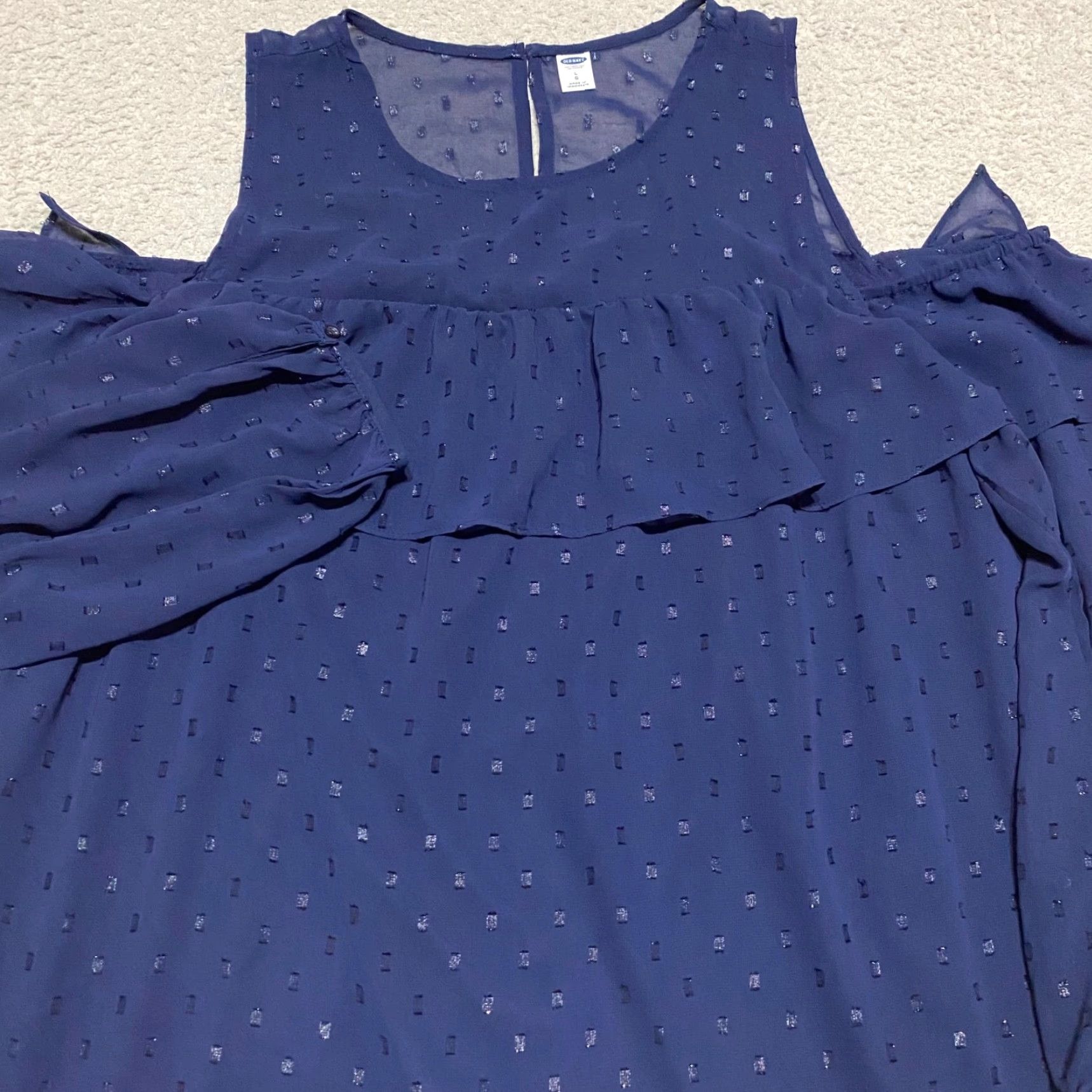 Old Navy Old Navy Dress Womens Short Chiffon Blue Lined Sheer Bohemian 90s Style N/A Size L / US 10 / IT 46 - 2 Thumbnail
