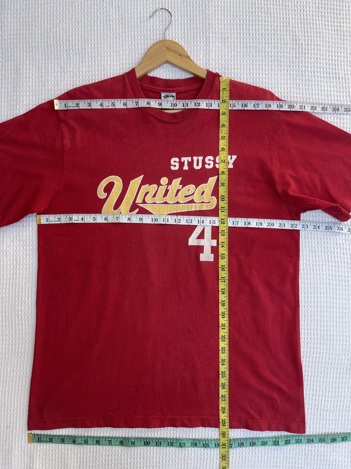 Stussy Rare🔥Vintage STUSSY United 4 Red T Shirt Size US XL / EU 56 / 4 - 14 Thumbnail
