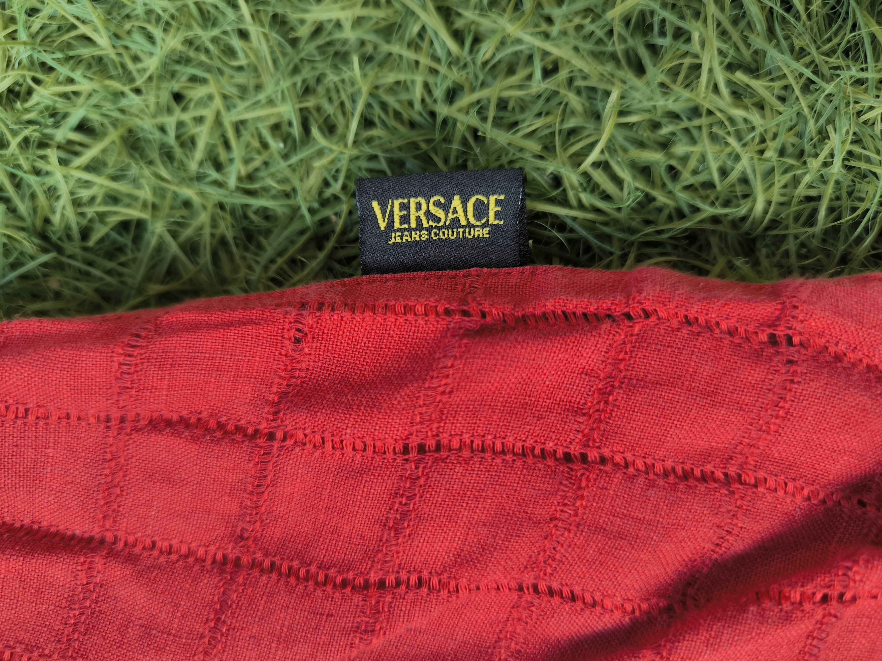 Versace Jeans Couture Vintage 90's Versace Jeans Couture Open Weave Polo Size US S / EU 44-46 / 1 - 8 Thumbnail