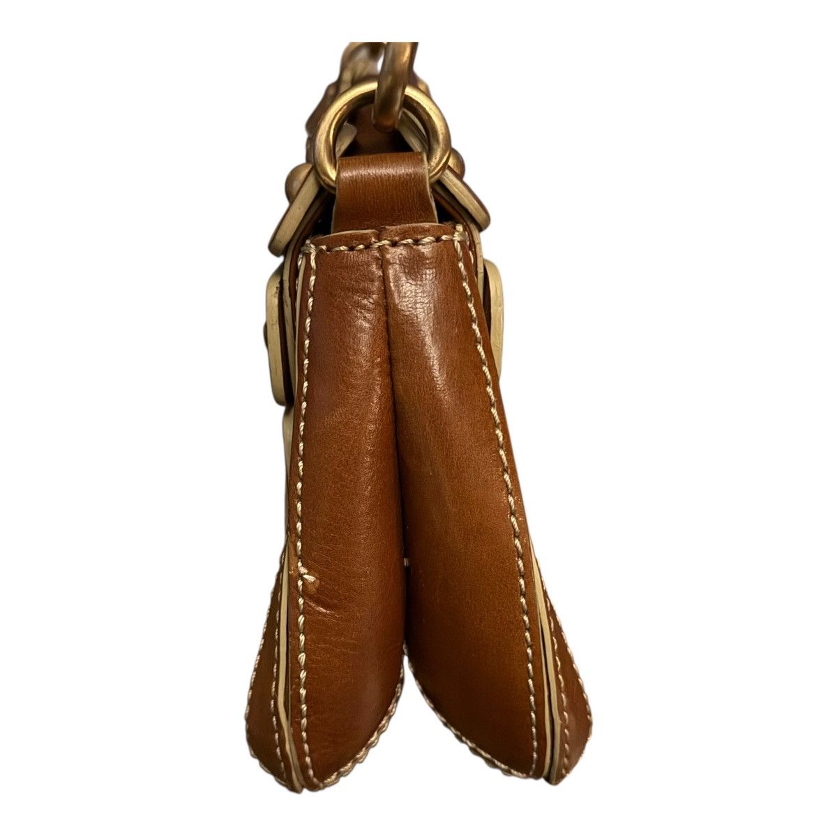 Other Maxx New York leather caramel brown gold chain studded bag Size ONE SIZE - 4 Thumbnail