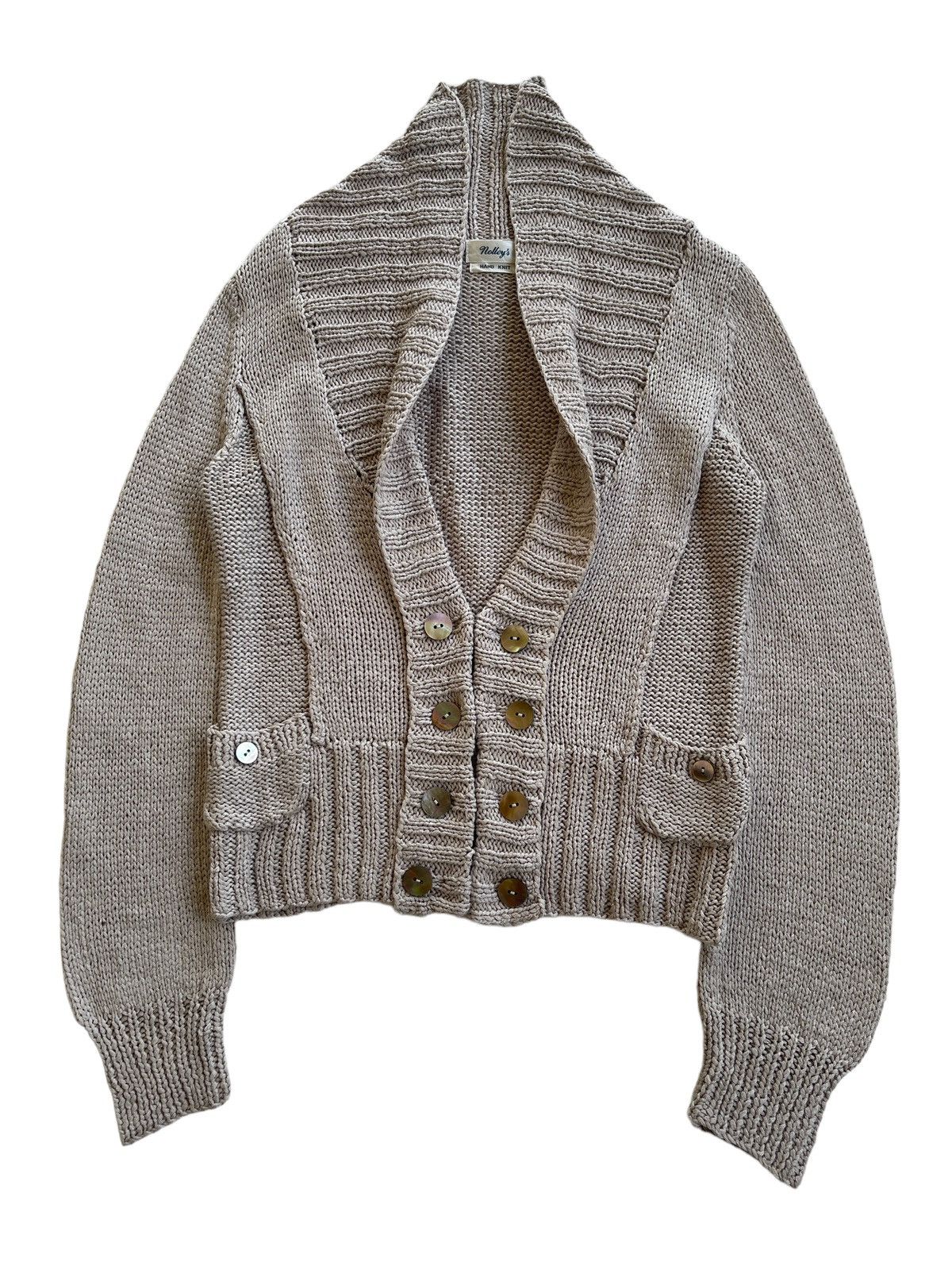 NOLLEY'S Nolleys Hand Knit Cropped Top Jacket Size XS / US 0-2 / IT 36-38 - 3 Thumbnail