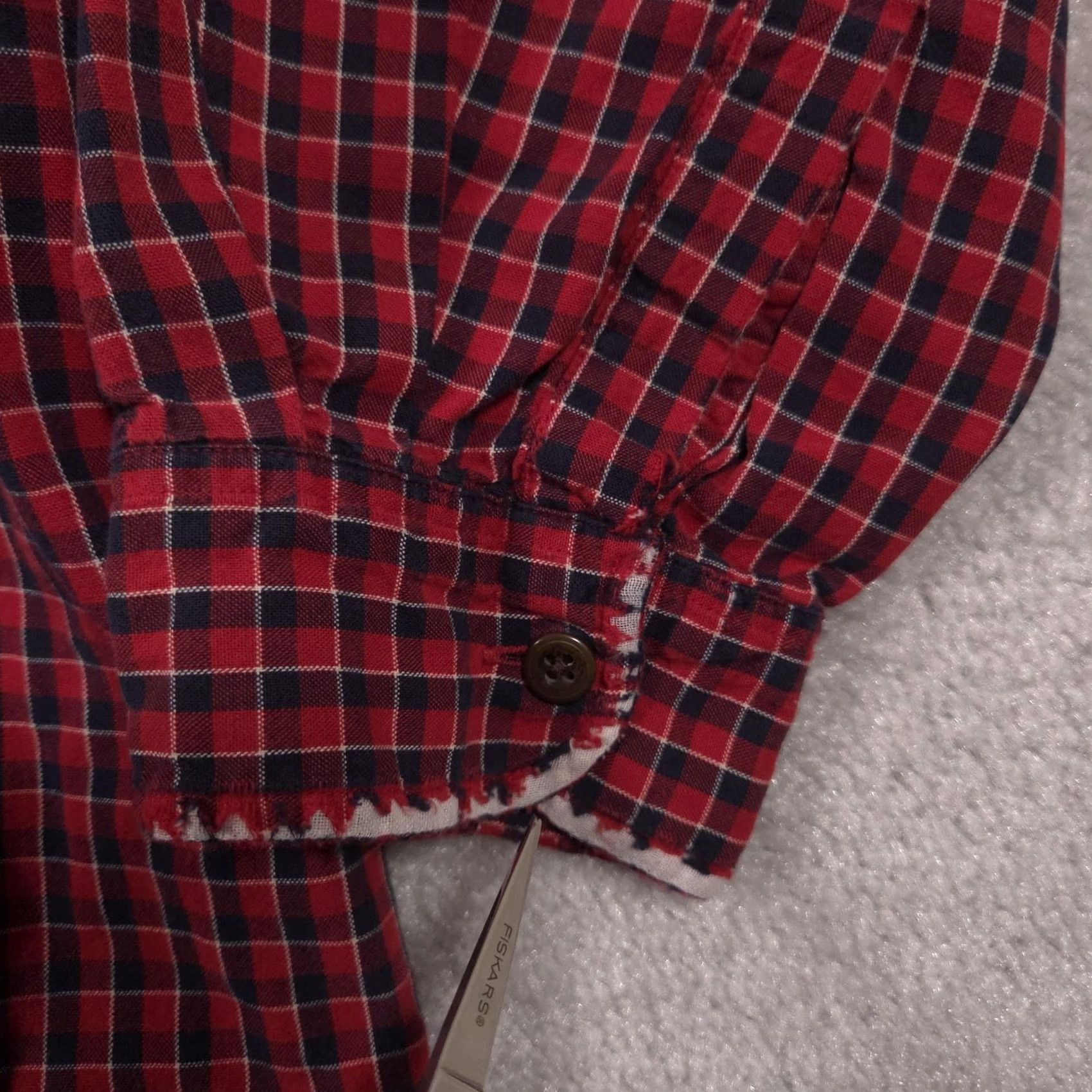 Abercrombie & Fitch Abercrombie & Fitch Shirt Mens Large Red Check Button Front Long Sleeve Casual Size US L / EU 52-54 / 3 - 6 Thumbnail