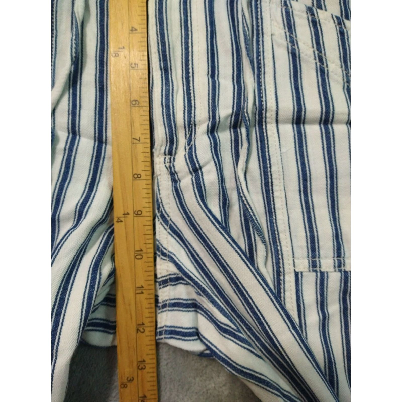 American Eagle Outfitters American Eagle Pants Womens 4 Blue White Striped High Waisted Straight Leg Size 27" / US 4 / IT 40 - 4 Thumbnail