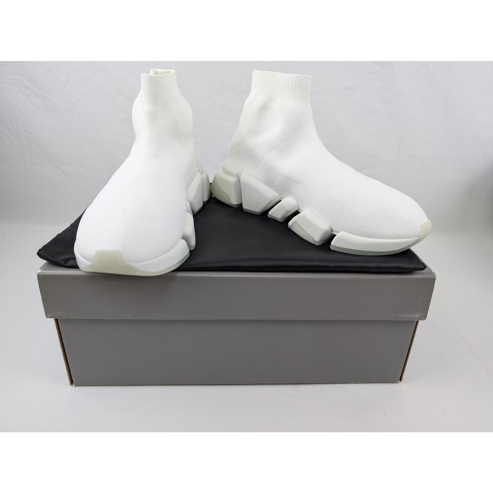 Balenciaga o1rshd1 Speed 2.0 LT Recycled Knit Sneakers in White Size US 12 / EU 45 - 11 Thumbnail