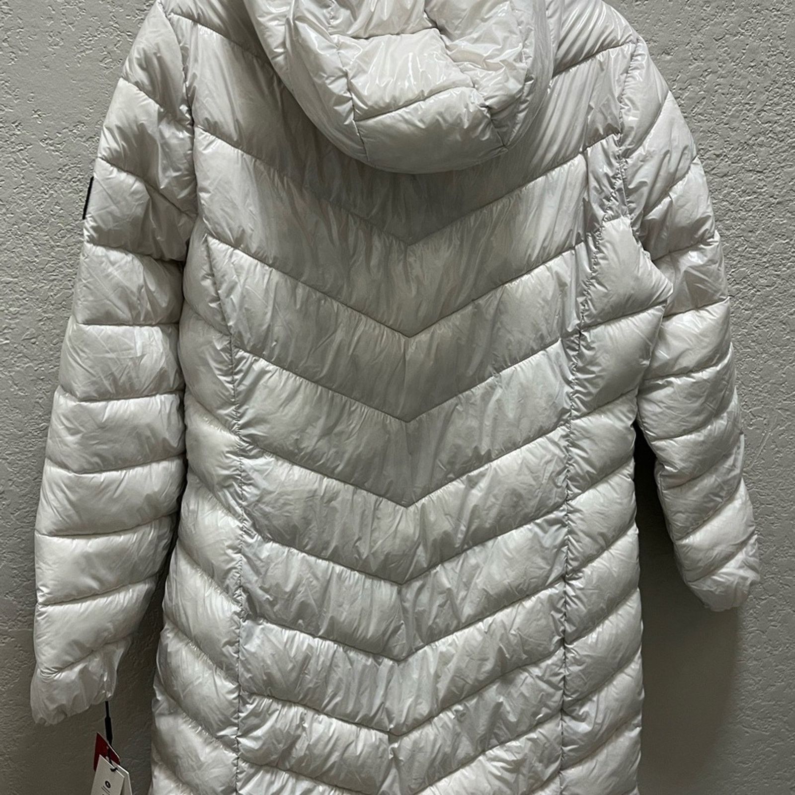 Calvin Klein Calvin Klein Womens L Chevron Hood Jacket White Sorona CK Size L / US 10 / IT 46 - 11 Thumbnail