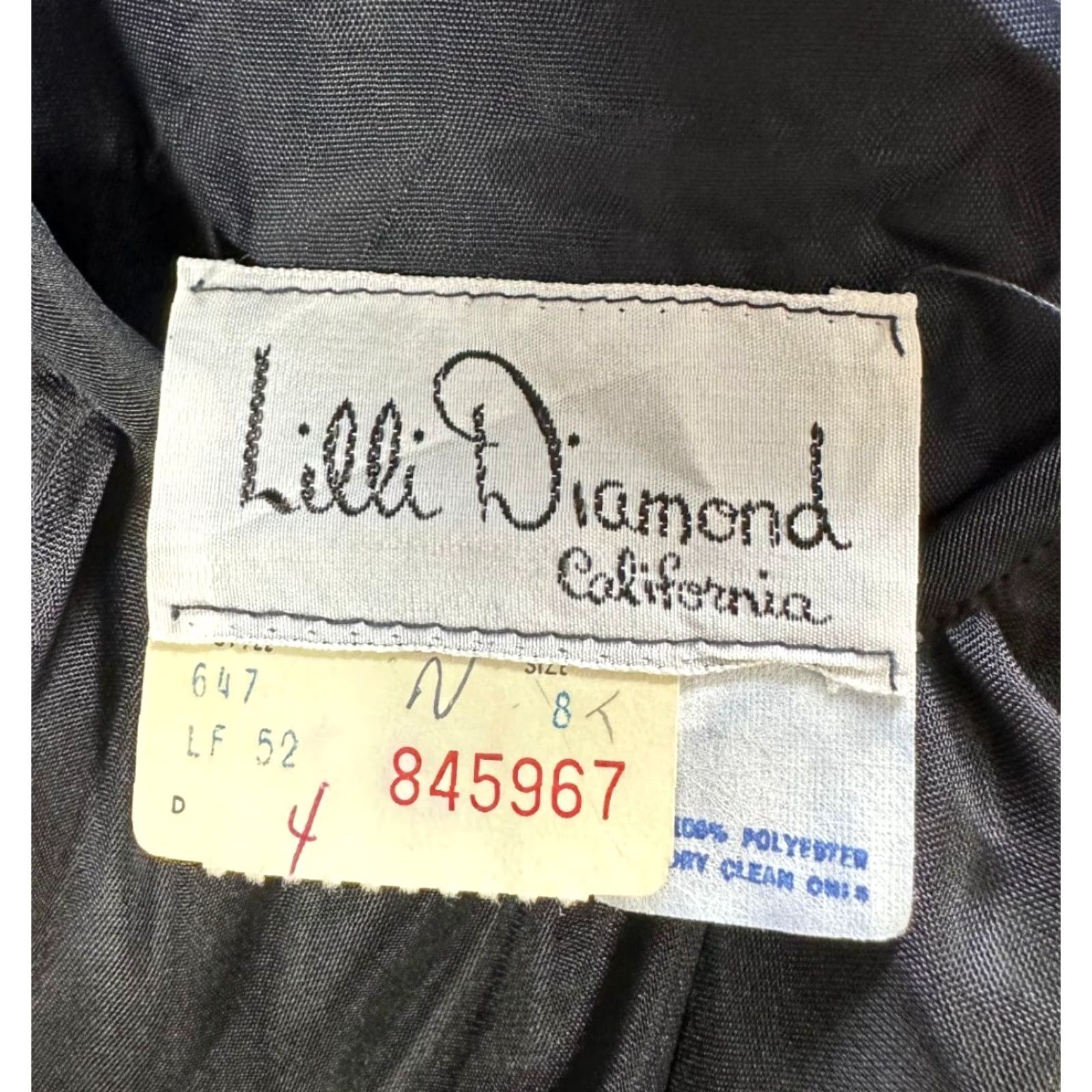 Vintage Lilli Diamond Black Ruffle V-Neck Dress Long Sleeve Knee Length Evening Sz 8 Size M / US 6-8 / IT 42-44 - 3 Thumbnail