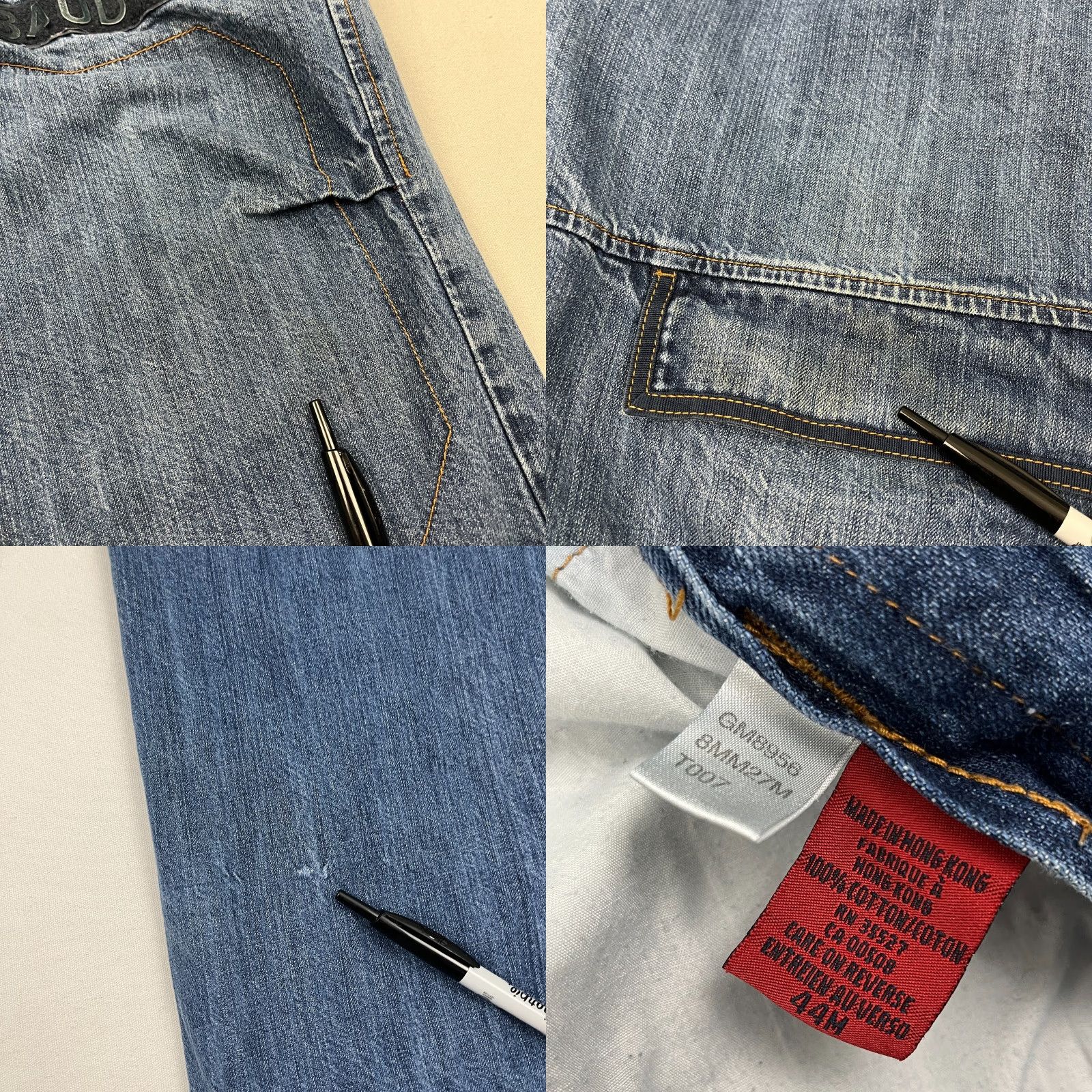 Denime VTG Girbaud Jeans Sz 42x33 Wide Baggy Denim Cargo Shuttle Tape Men Baggy Jeans 42 Blue Size US 42 / EU 58 - 9 Thumbnail