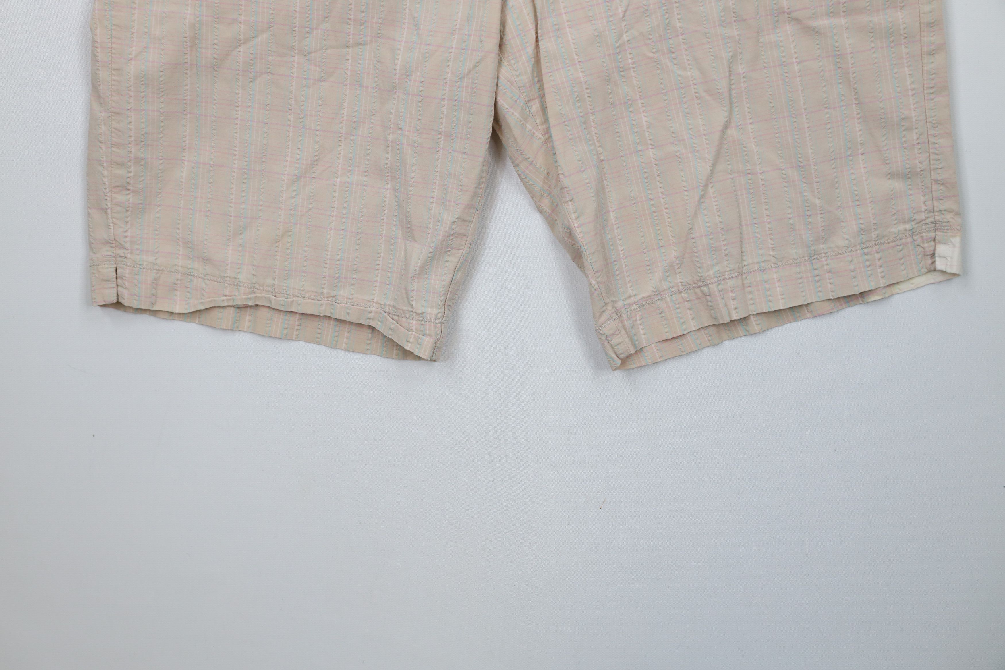 Vintage × Woolrich Woolen Mills Vintage 90s Woolrich Pastel Seersucker Bermuda Chino Shorts Size 34" / US 12 / IT 48 - 4 Thumbnail
