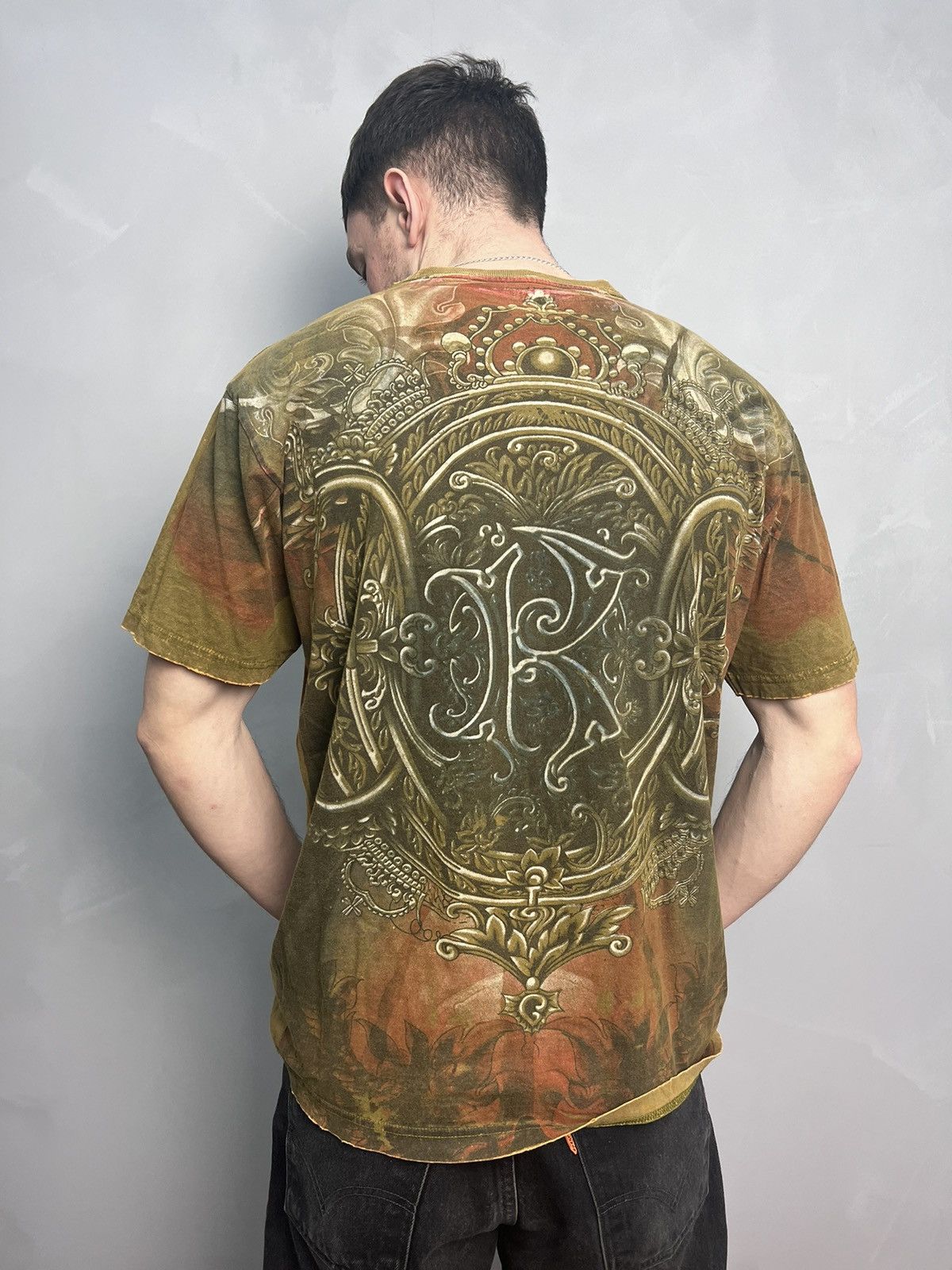 Affliction × Vintage Crazy Vintage Y2K Affliction T Shirt Skull Opium Cyber Goth Size US L / EU 52-54 / 3 - 9 Thumbnail