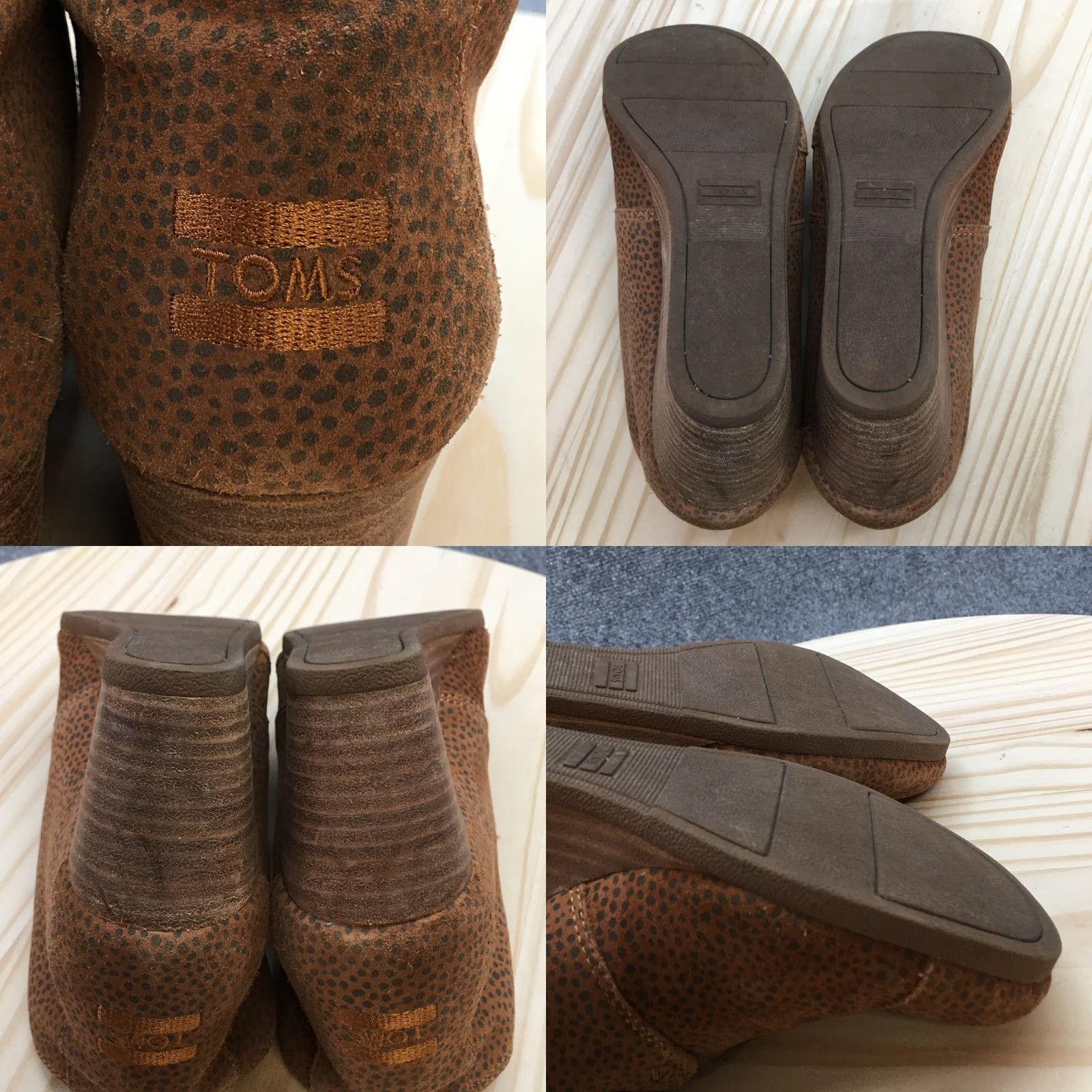 Toms TOMS Boots Womens 9 Kala Ankle Bootie Brown Lace Up Casual Wedge Heels Size US 9 / IT 39 - 9 Thumbnail