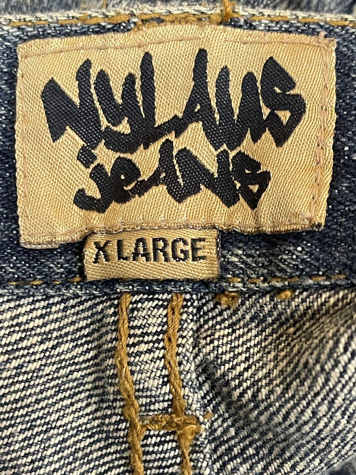14th Addiction Vintage Japanese Nylaus Mud Wash Distressed Wide Leg Jeans Size US 32 / EU 48 - 9 Thumbnail