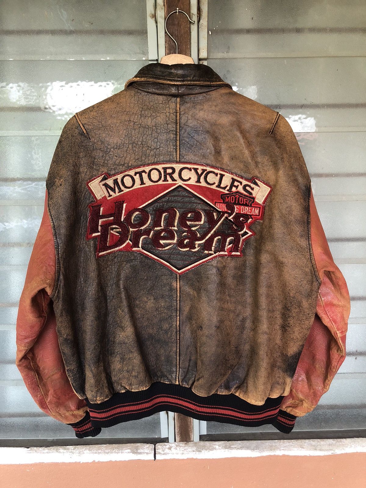 Leather Vintage Honey’s Dream Motorcycles Leather Distressed Jacket Size US L / EU 52-54 / 3 - 7 Thumbnail