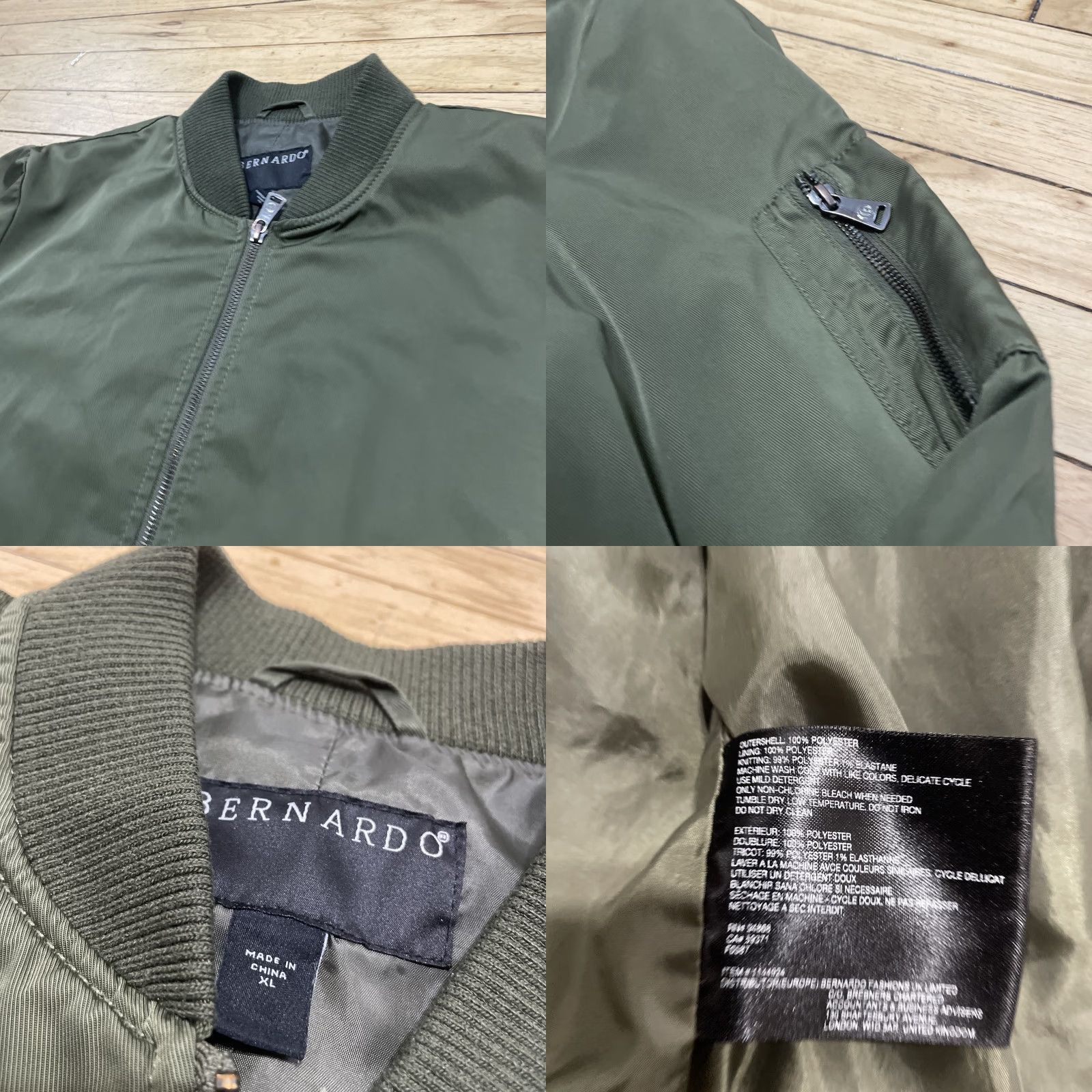 Vintage Bernardo Jacket Men XL Green Lined Zip Bomber Military Mock Streetwear Capsule Jacket Size US XL / EU 56 / 4 - 10 Thumbnail