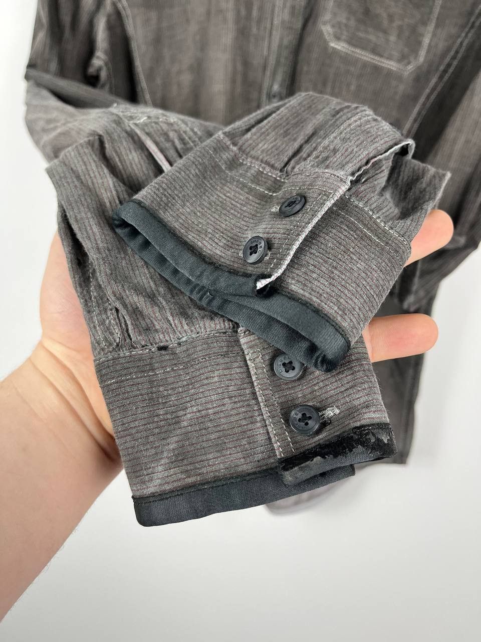 Diesel VINTAGE DIESEL Industry Grey Ribbed Shirt Eagle Embroidery Size US L / EU 52-54 / 3 - 5 Thumbnail