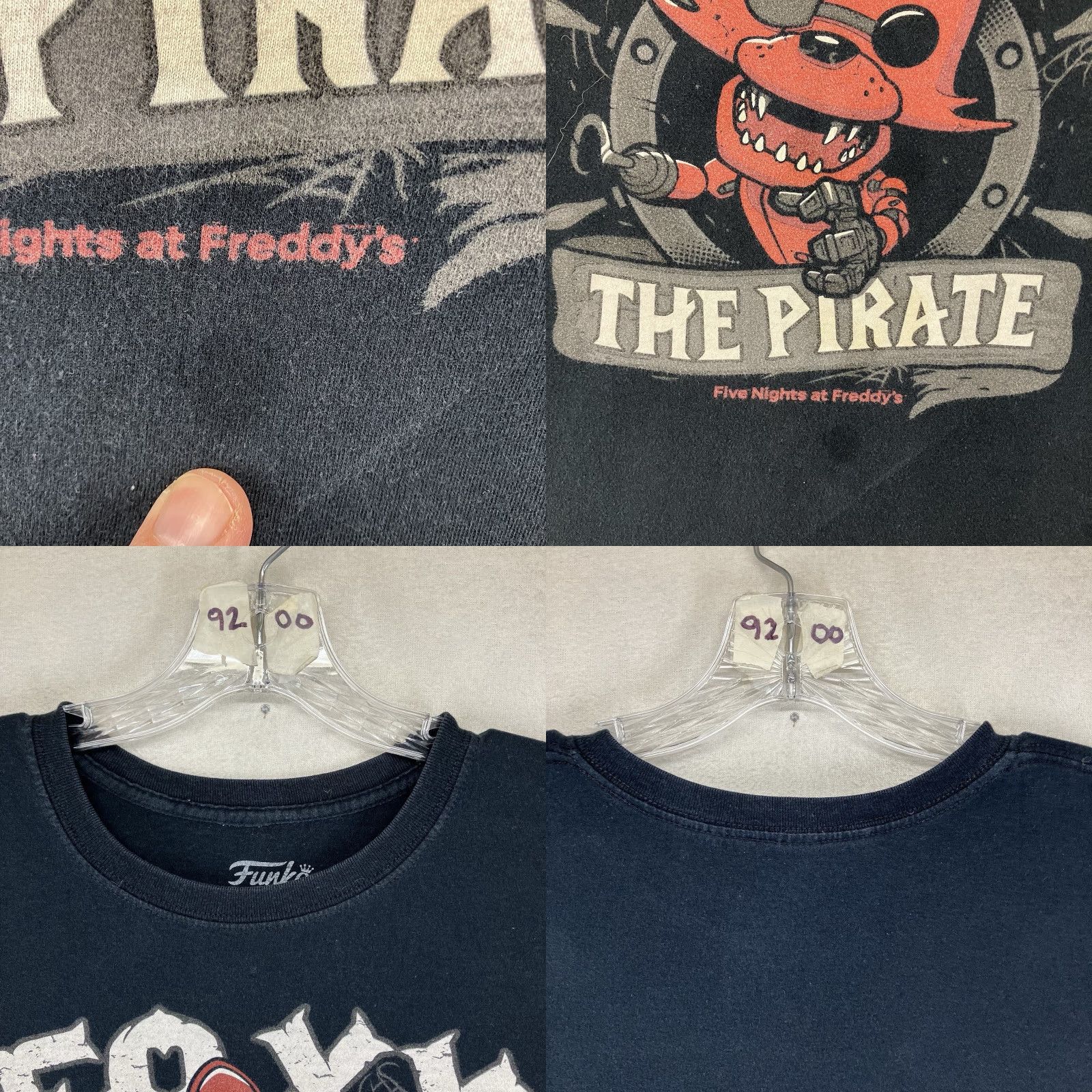 Vintage Funko Pop! T Shirt Five Nights at Freddy's Foxy Pirate Freddy & Friends Mens XL Size US XL / EU 56 / 4 - 8 Thumbnail
