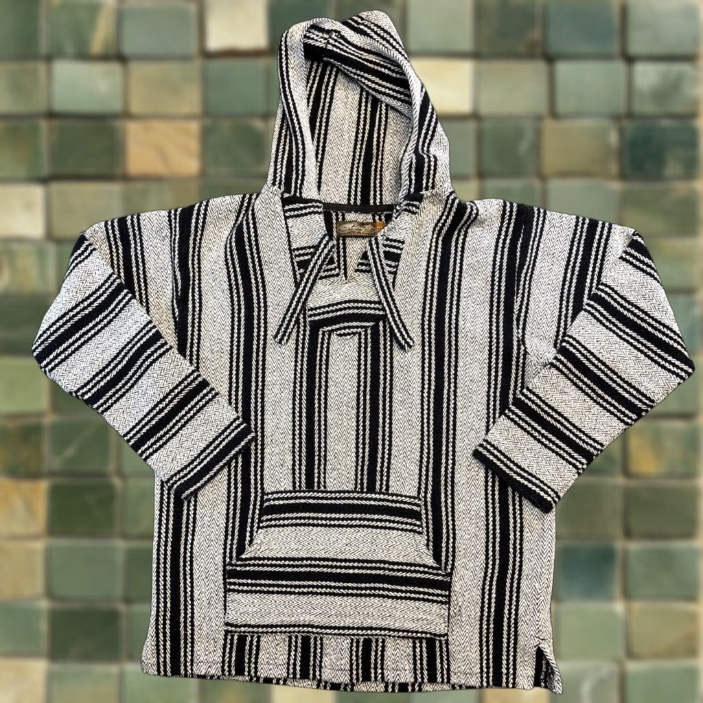 Vintage Retrofit Baja Hoodie Pullover Men Gray Stripe Hooded Drug Rug XXL Mexico Size US XXL / EU 58 / 5 - 1 Thumbnail