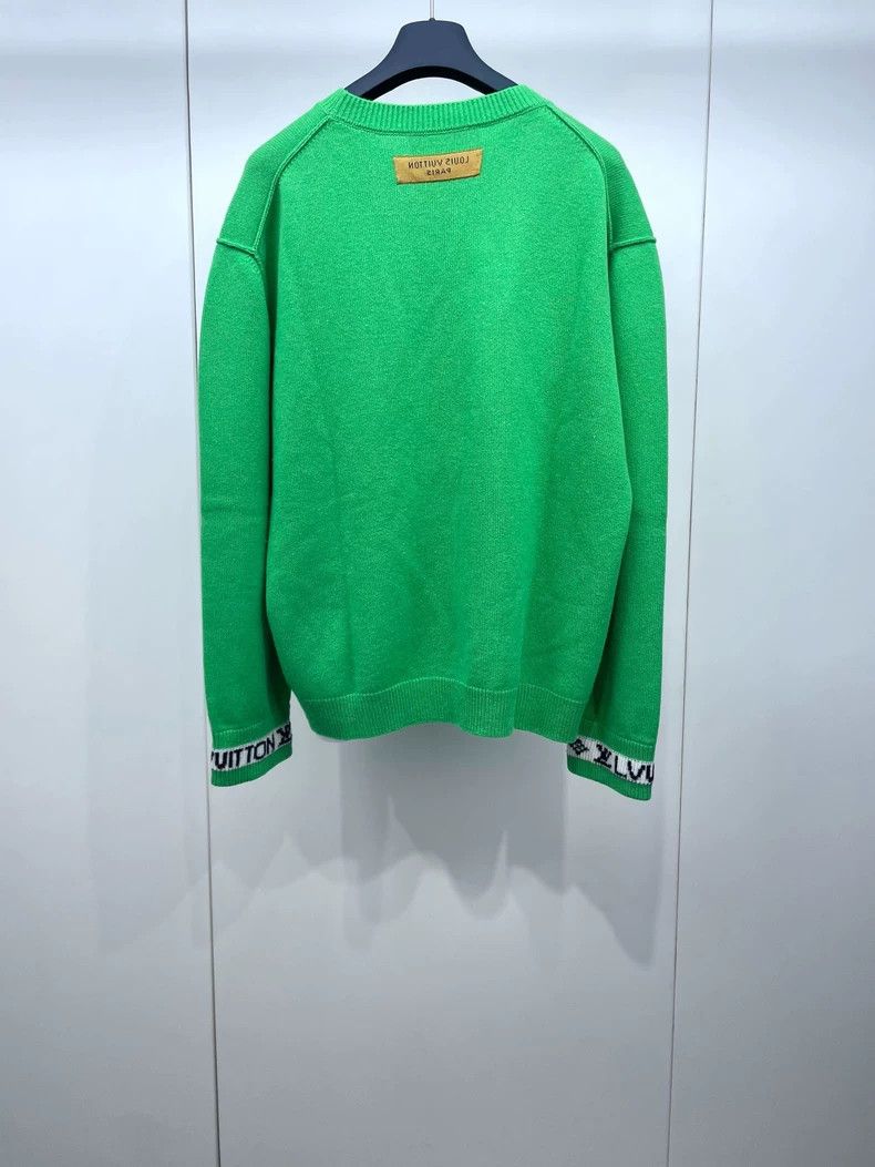 Louis Vuitton Louis Vuitton 23 knitted cashmere sweaters with green lette Size US L / EU 52-54 / 3 - 2 Thumbnail